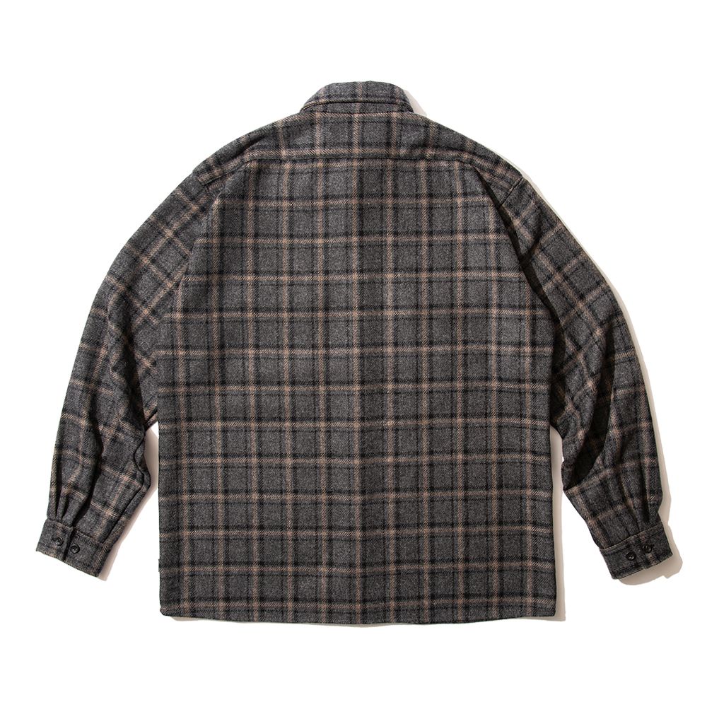 RULER - TWEED CHECK SHIRT (BLACK,GREY) | SKANDA