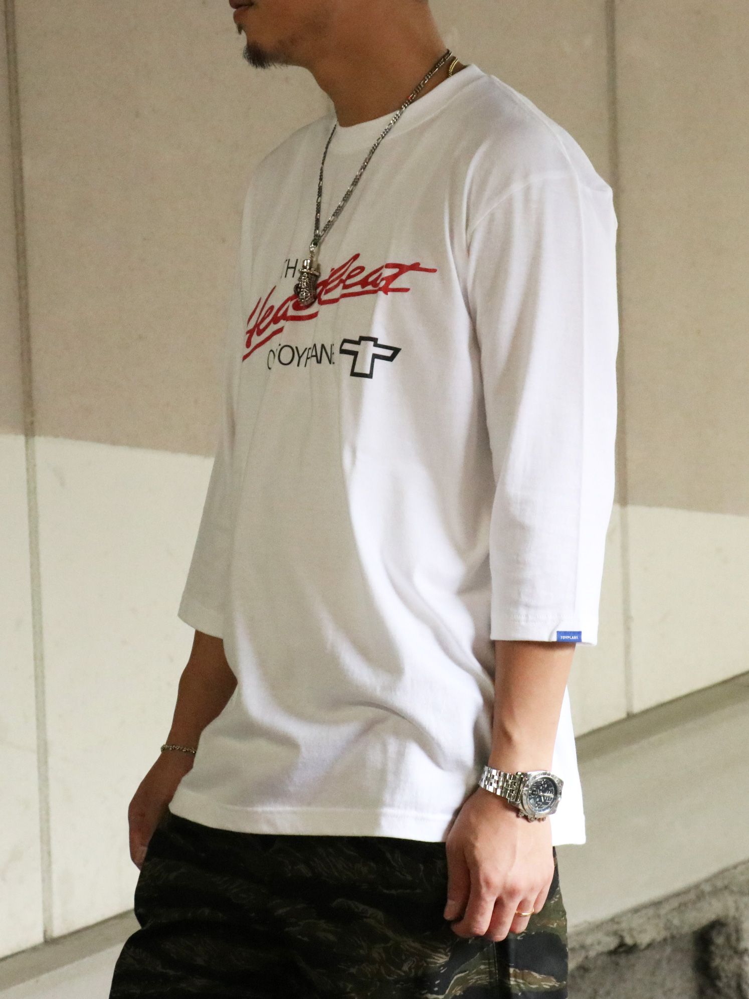 HEART BEAT 3/4 TEE (WHITE)