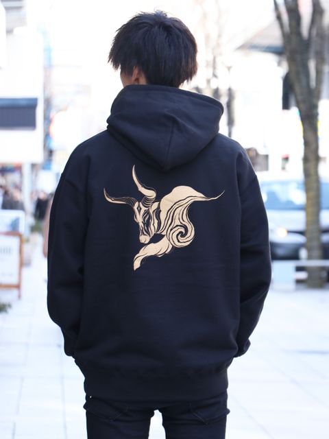 "Year of the ox"オリジナルヘビーオンスパーカー(ブラック) / "Year of the ox"  ORIGNAL HEAVY OZ PULLOVER (BLACK)