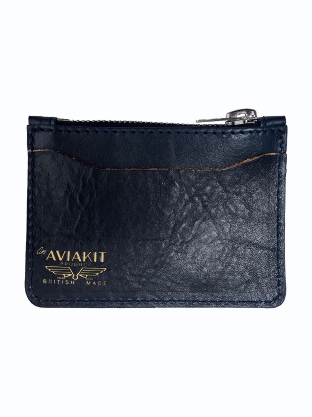 COIN WALLET (NAVY WITH BLACK ZIP)