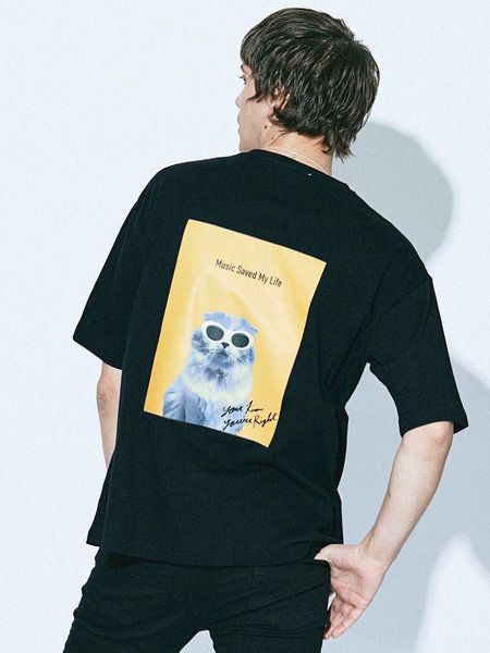 グラフィックビックTシャツ-CATCOBAIK / GRAPHIC BIG TEE-CATCOBAIN  (BLACK)