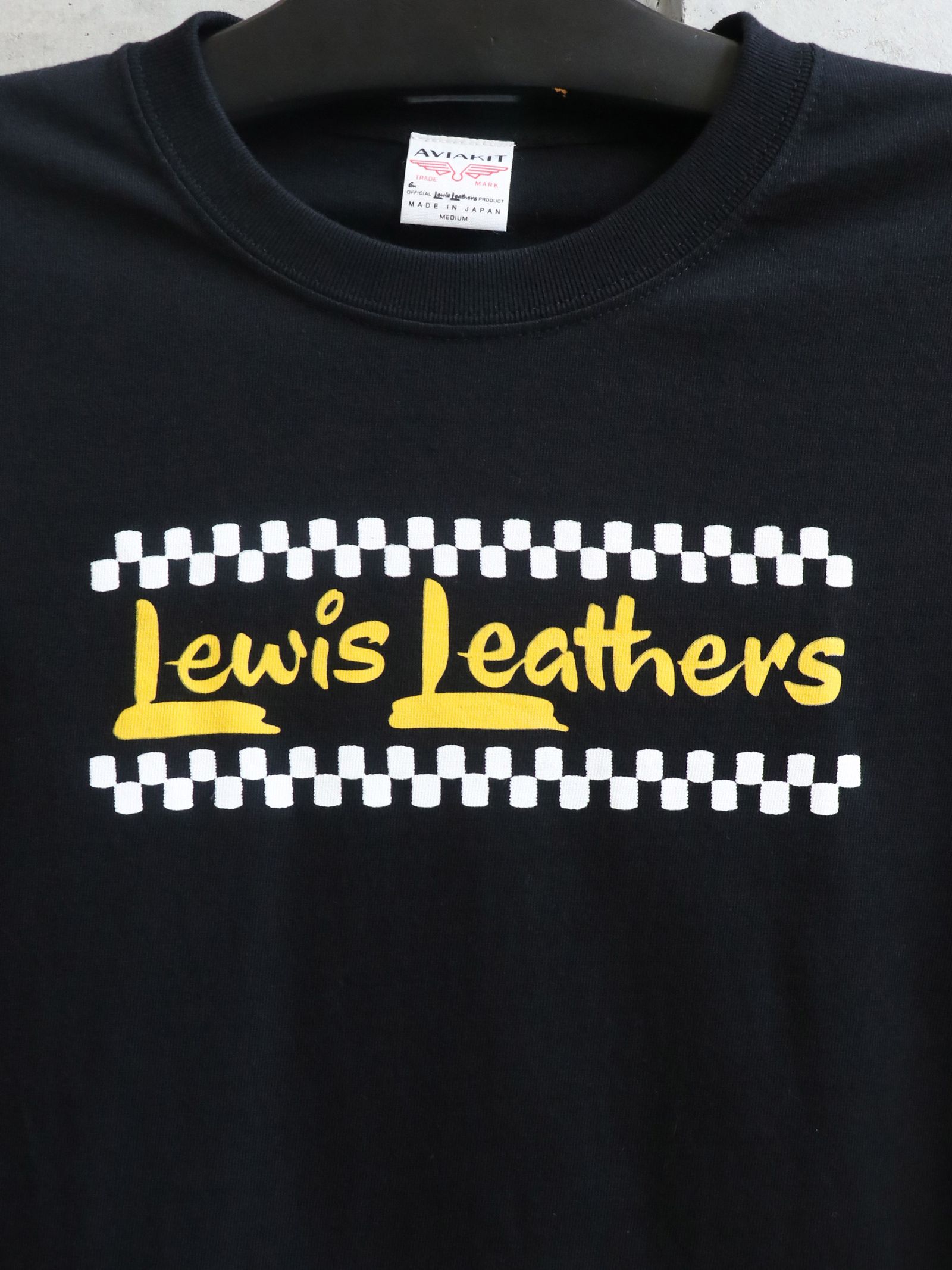 "CHECKER LOGO" RIB L/S T-SHIRTS  (BLACK)