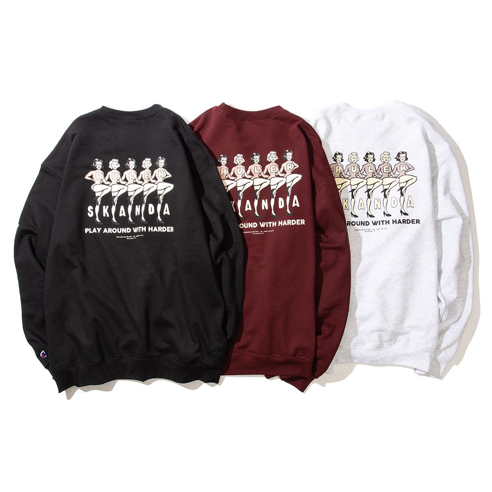 【限定発売】SKANDA LTD.W-NAME CP 9OZ.SWAETSHIRT (BURGUNDY)