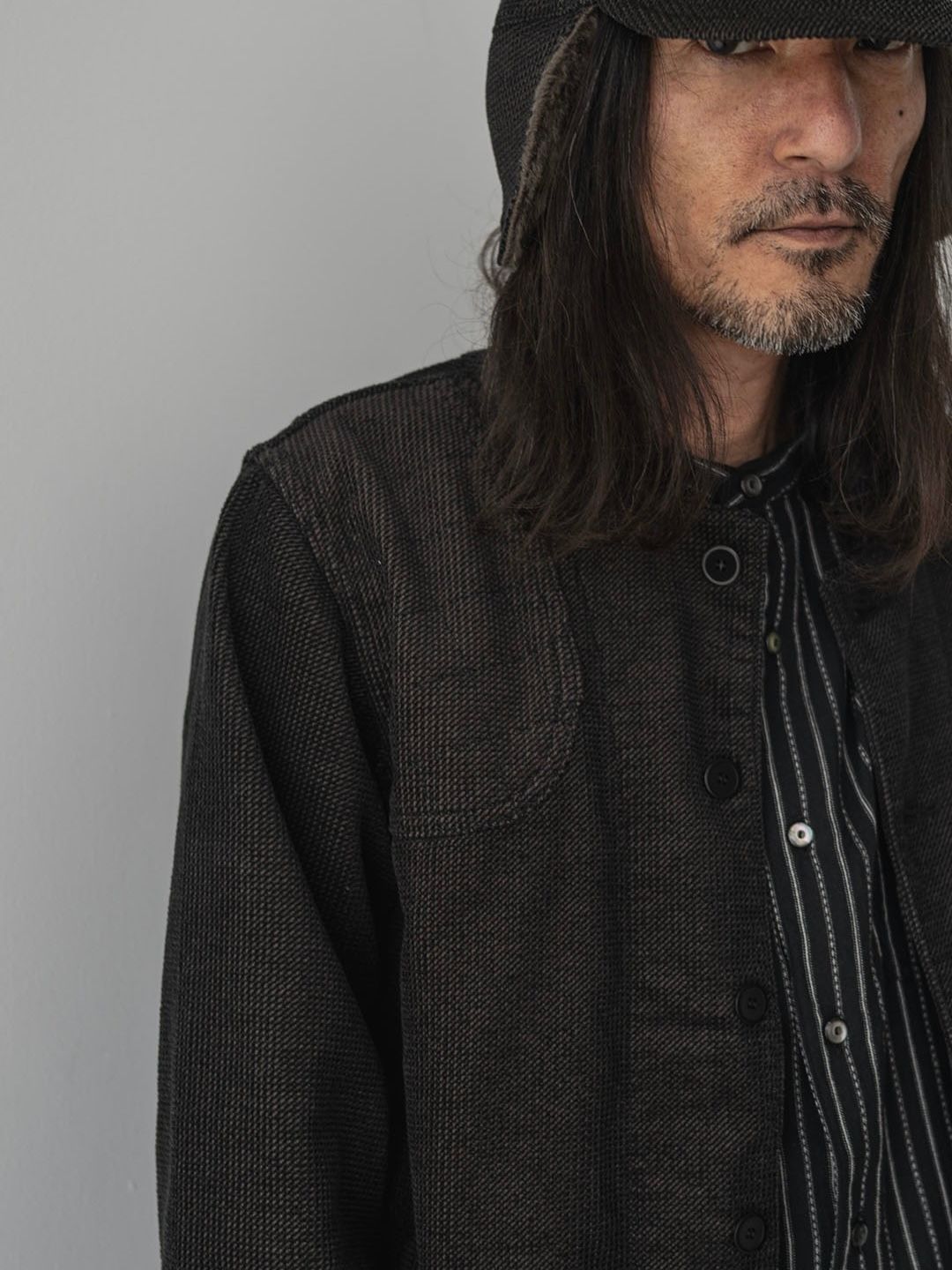 RIPPLE CORD AIM JACKET (CHARCOAL BLACK)