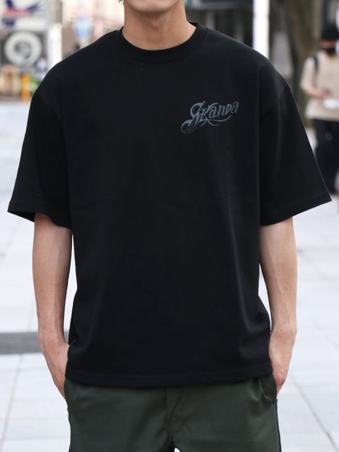 SKANDAオリジナルスーパーヘビーウェイトバンダナ Tシャツ (ブラック)
