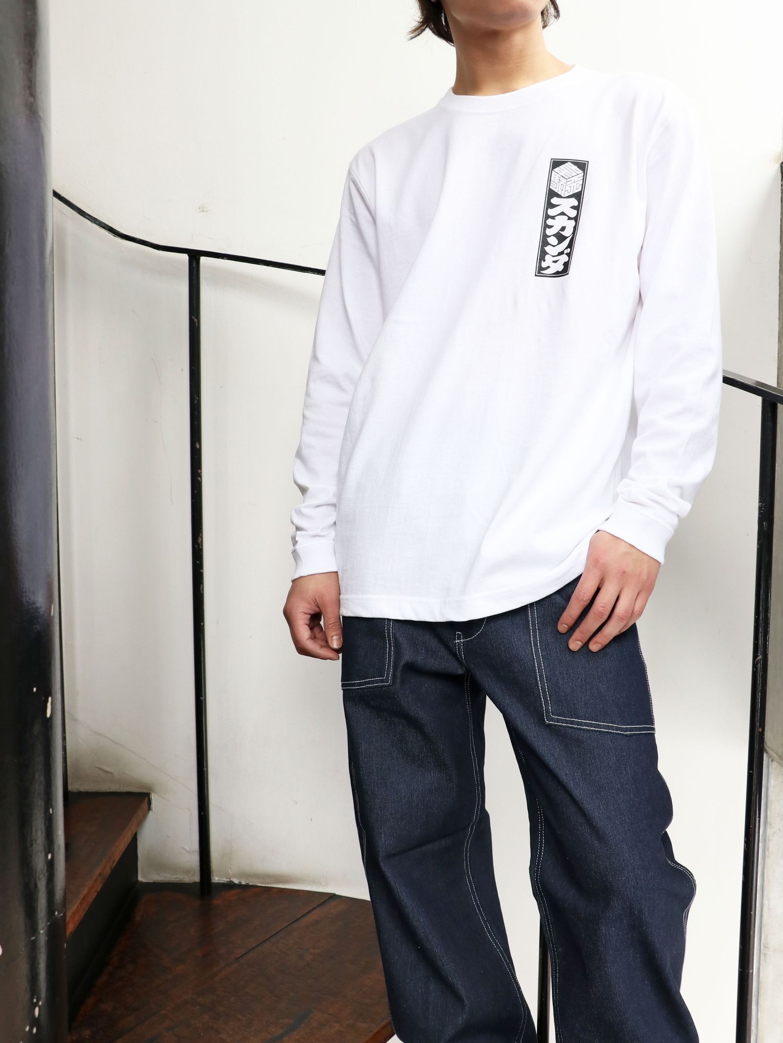 【再入荷】SKANDAオリジナル 韋駄天 ロンスグリーブTシャツ (ホワイト) / SKANDAORIGNAL 韋駄天 L/S -TSHIRT (WHITE)
