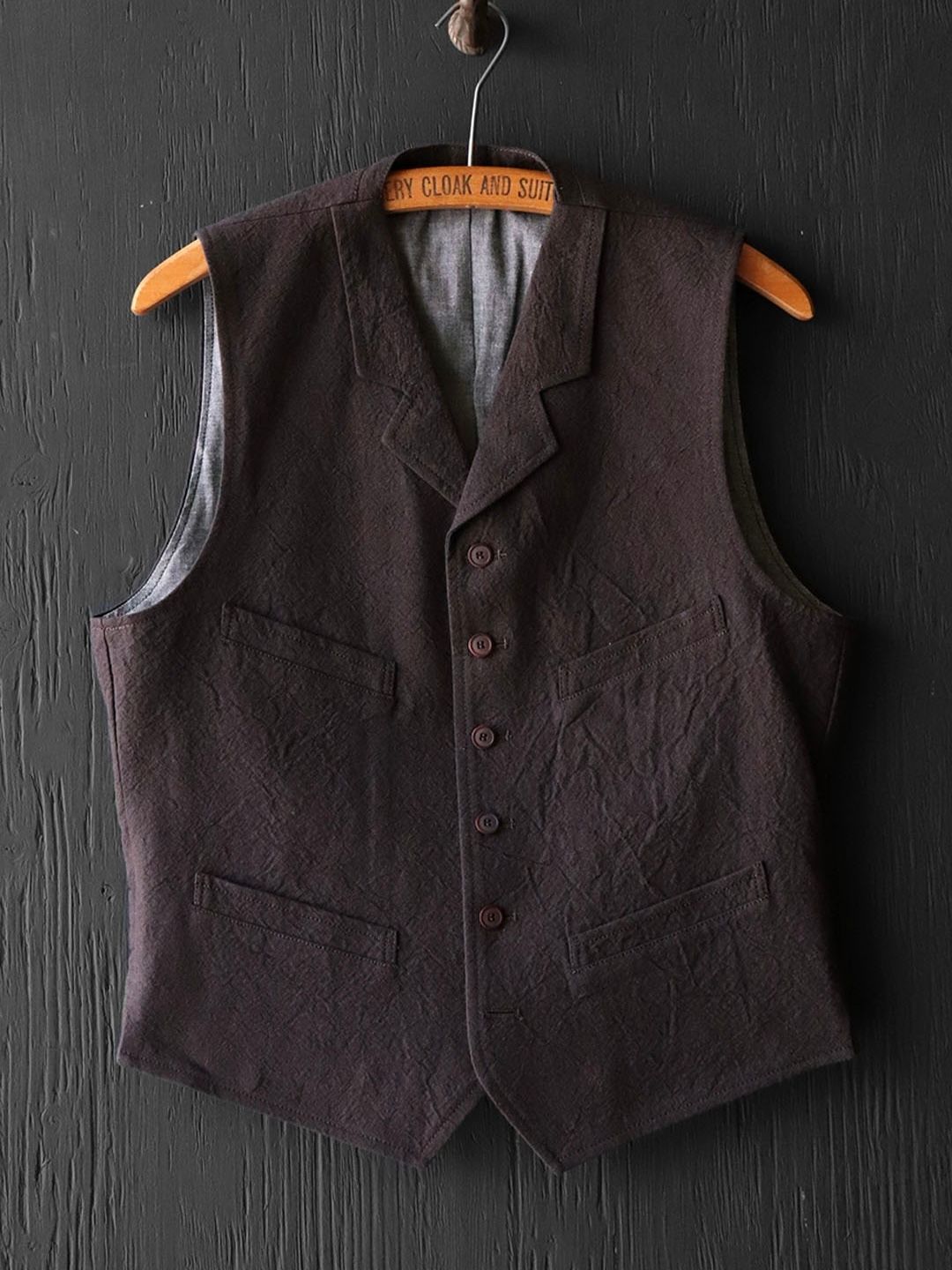 ANCIENT CLOTH WYOMING VEST (DEAD LEAF BROWN)
