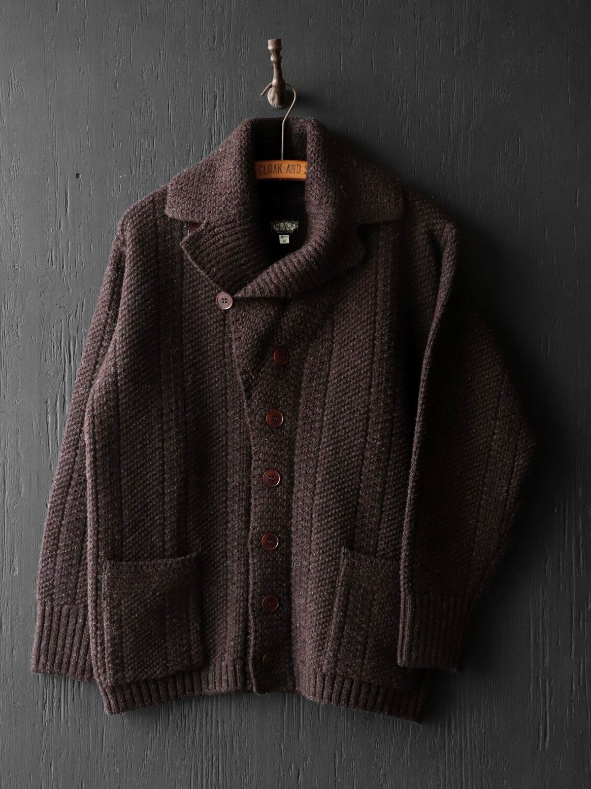 THREE-WAY COLLAR CARDIGAN (DEAD LEAF BROWN)