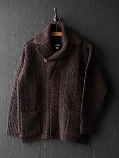 THREE-WAY COLLAR CARDIGAN (DEAD LEAF BROWN)
