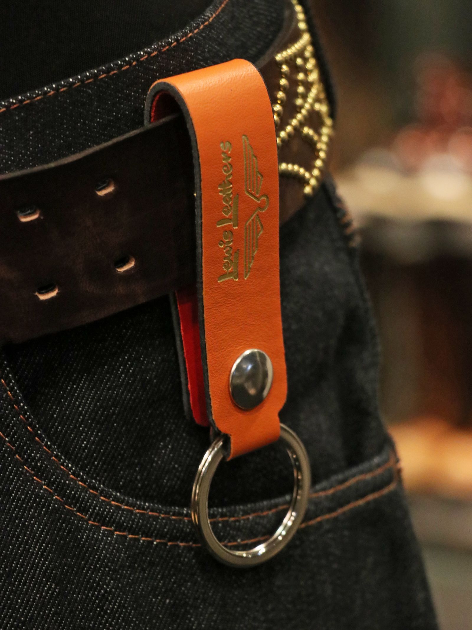 LEWIS LEATHERS BELT LOOP KEYRING MK-1 (ORANGE)