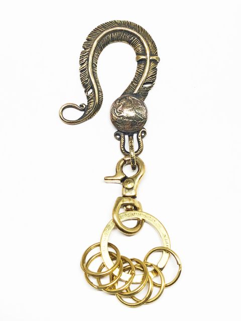 AGUILA MEXICANA FEATHER KEYHOLDER (BRASS)