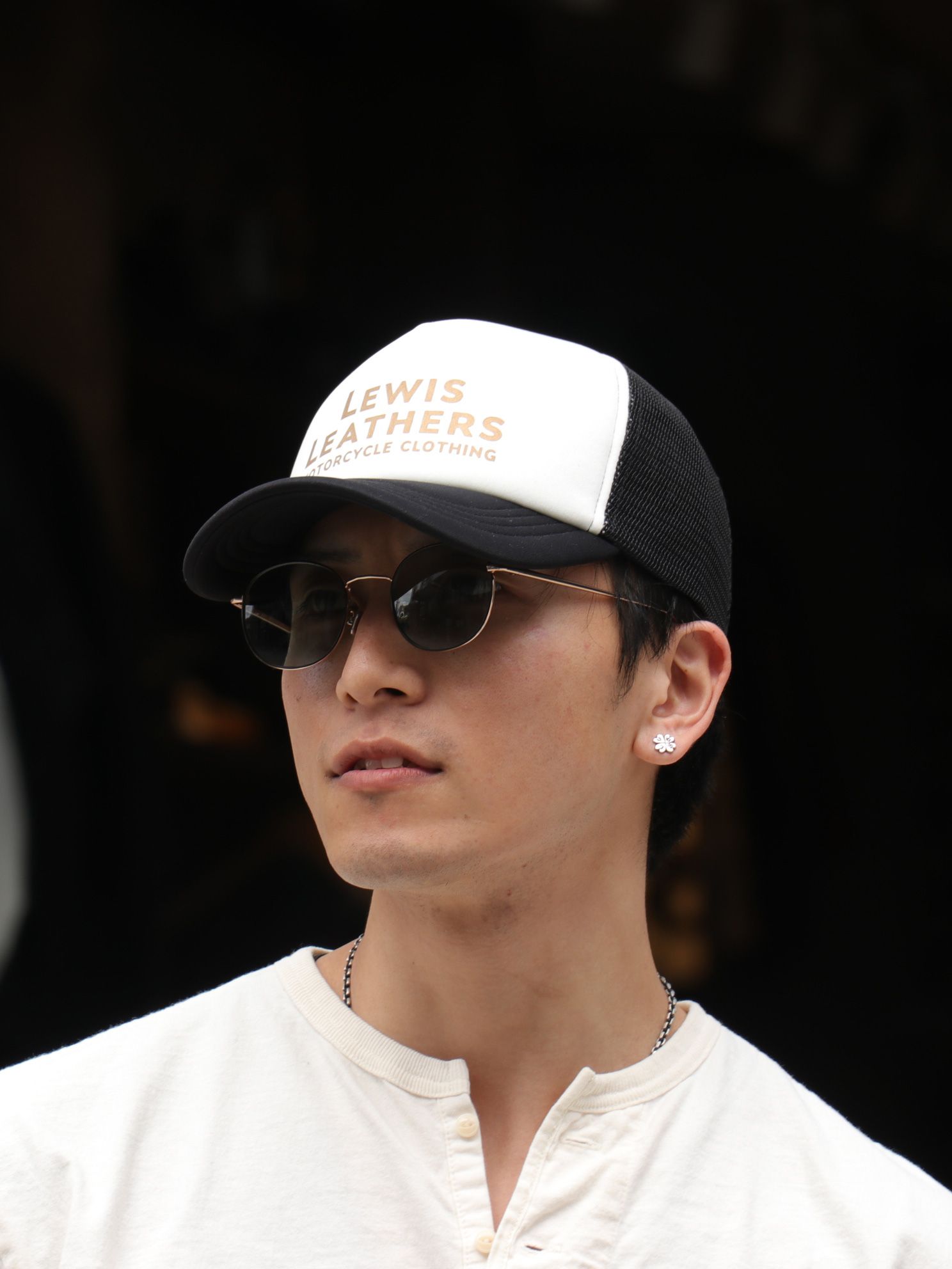 【即日発送可能】LEWIS LEATHERS MESH CAP (BLACxWHITE)