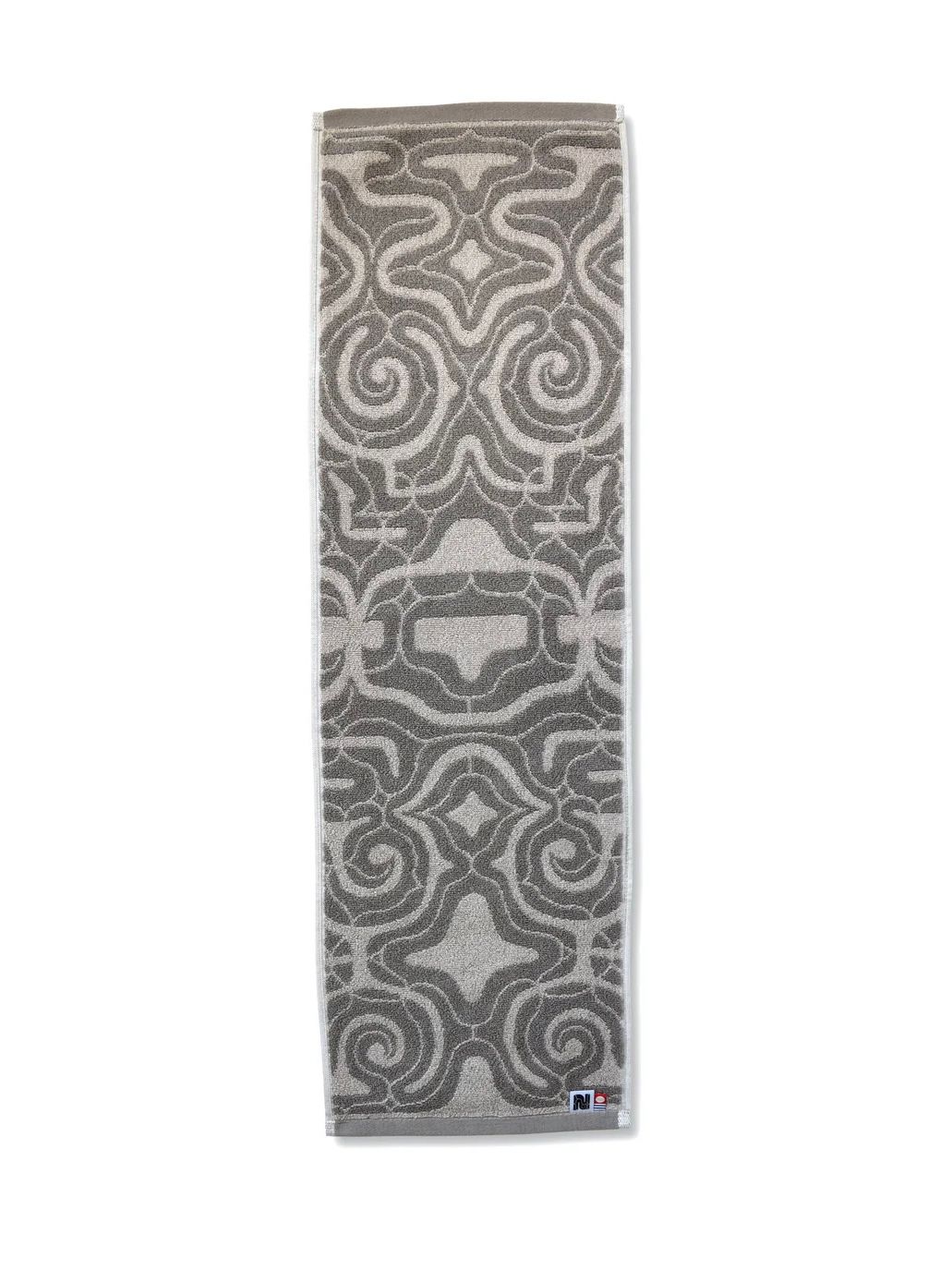 アイヌ文様の今治フェイスタオル (カパラミプ - ライトグレー×グレー)