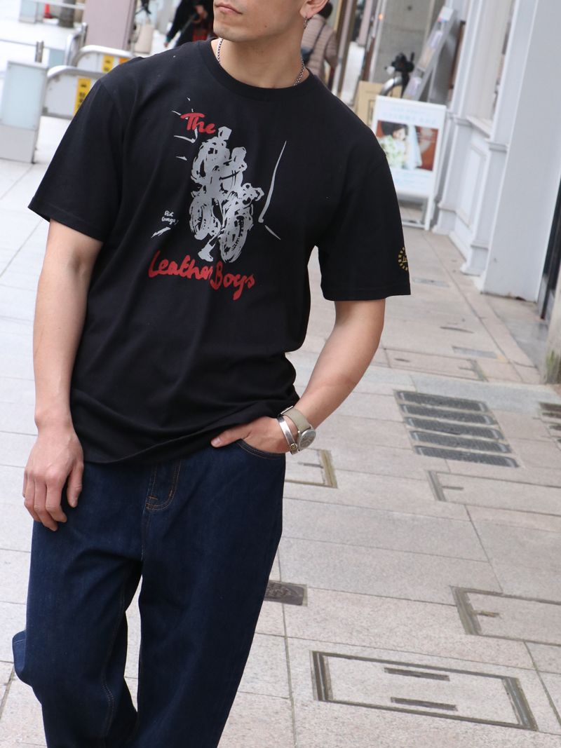 THE LEATHER BOYS T-SHIRT "BIKE" (BLACK)