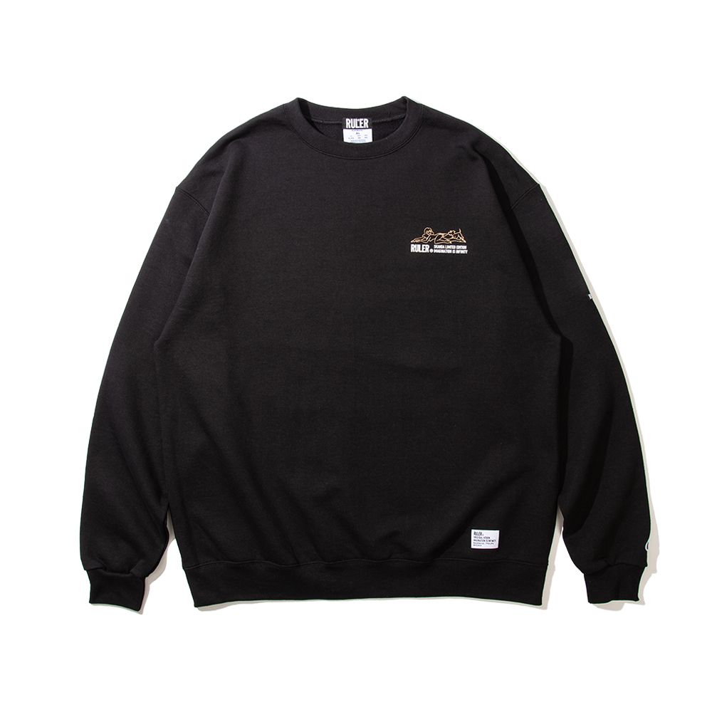 【限定発売】SKANDA LTD.W-NAME CP 9OZ.SWAETSHIRT (BLACK)