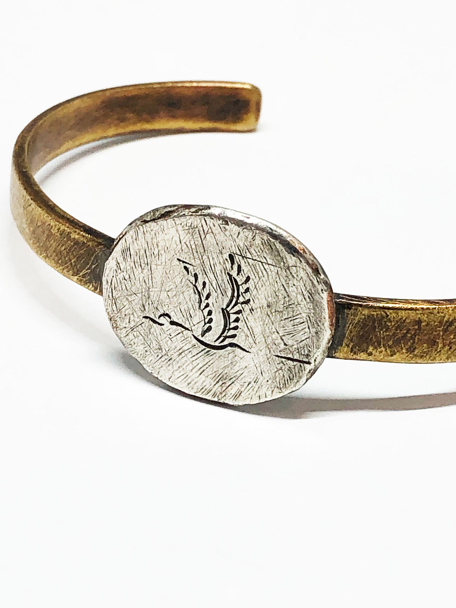 "WATARIDORI" カスタムバングル / "WATARIDORI" Custom Bangle(Brass x Silver 925)