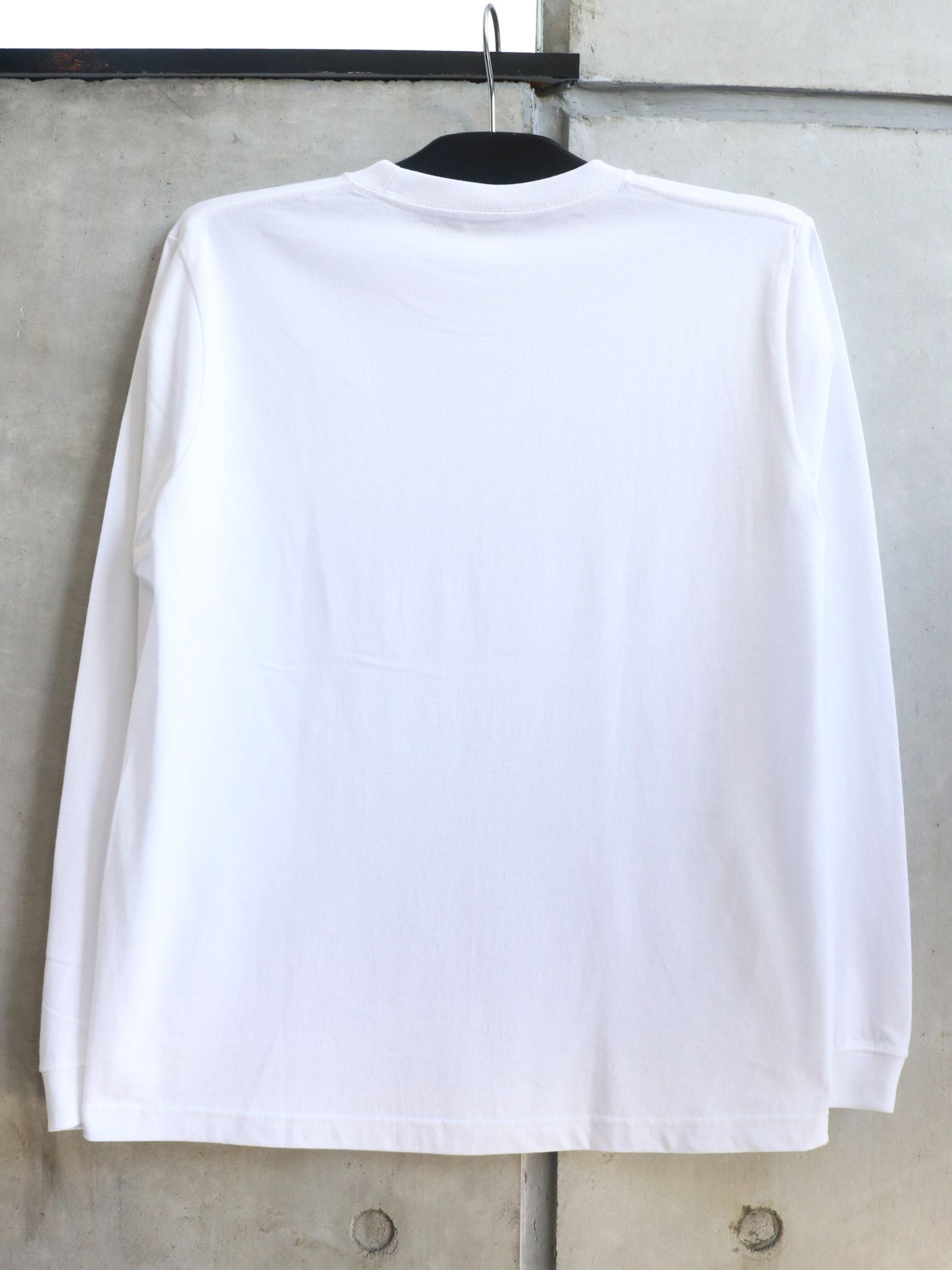 "CHECKER LOGO" RIB L/S T-SHIRTS (WHITE)
