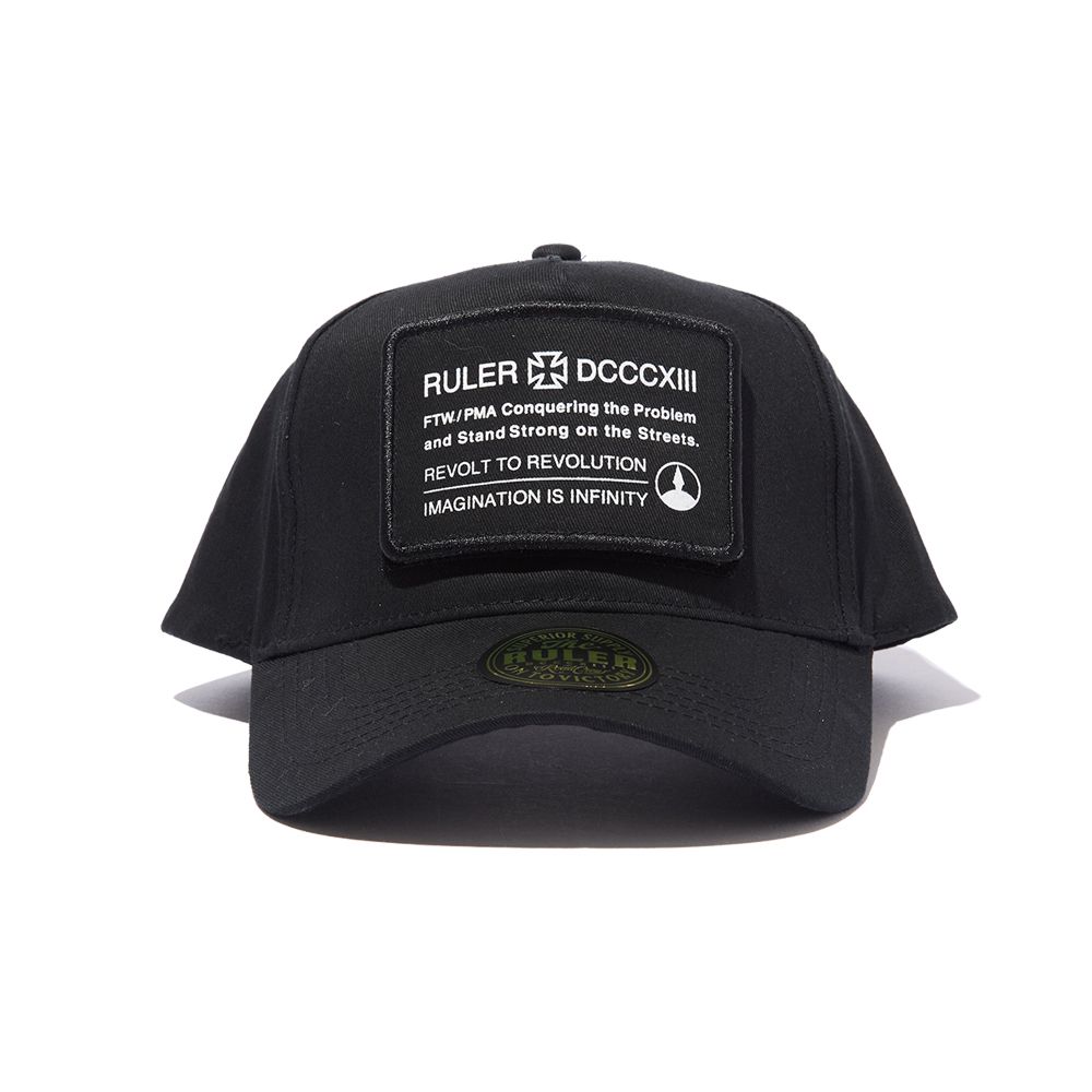 RULER - I.D. PATCH TWILL 5 PANEL CAP (BLACK) | SKANDA