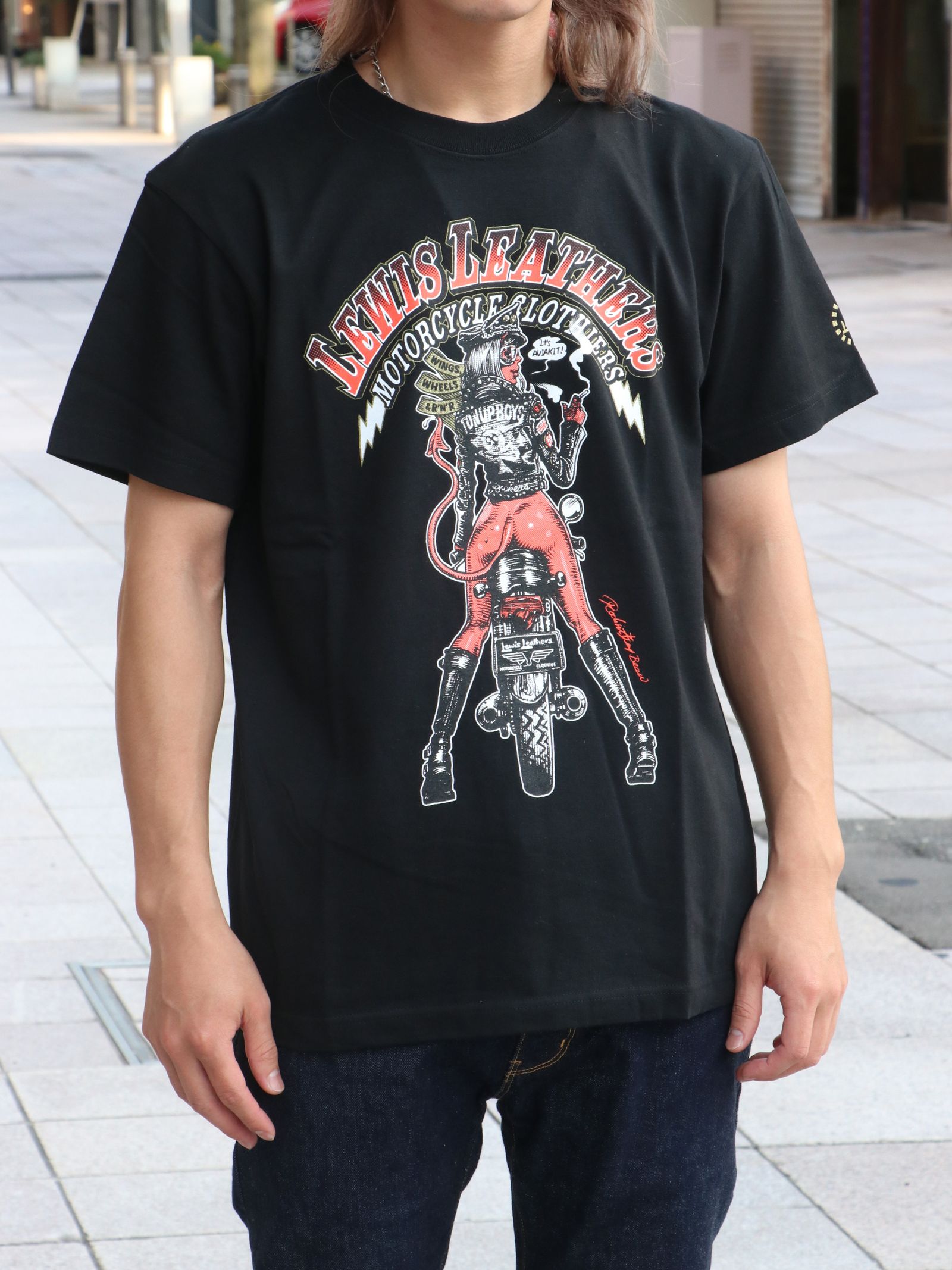EROSTIKA × LEWIS LEATHERS "vol.2" S/S T-SHIRTS (BLACK)