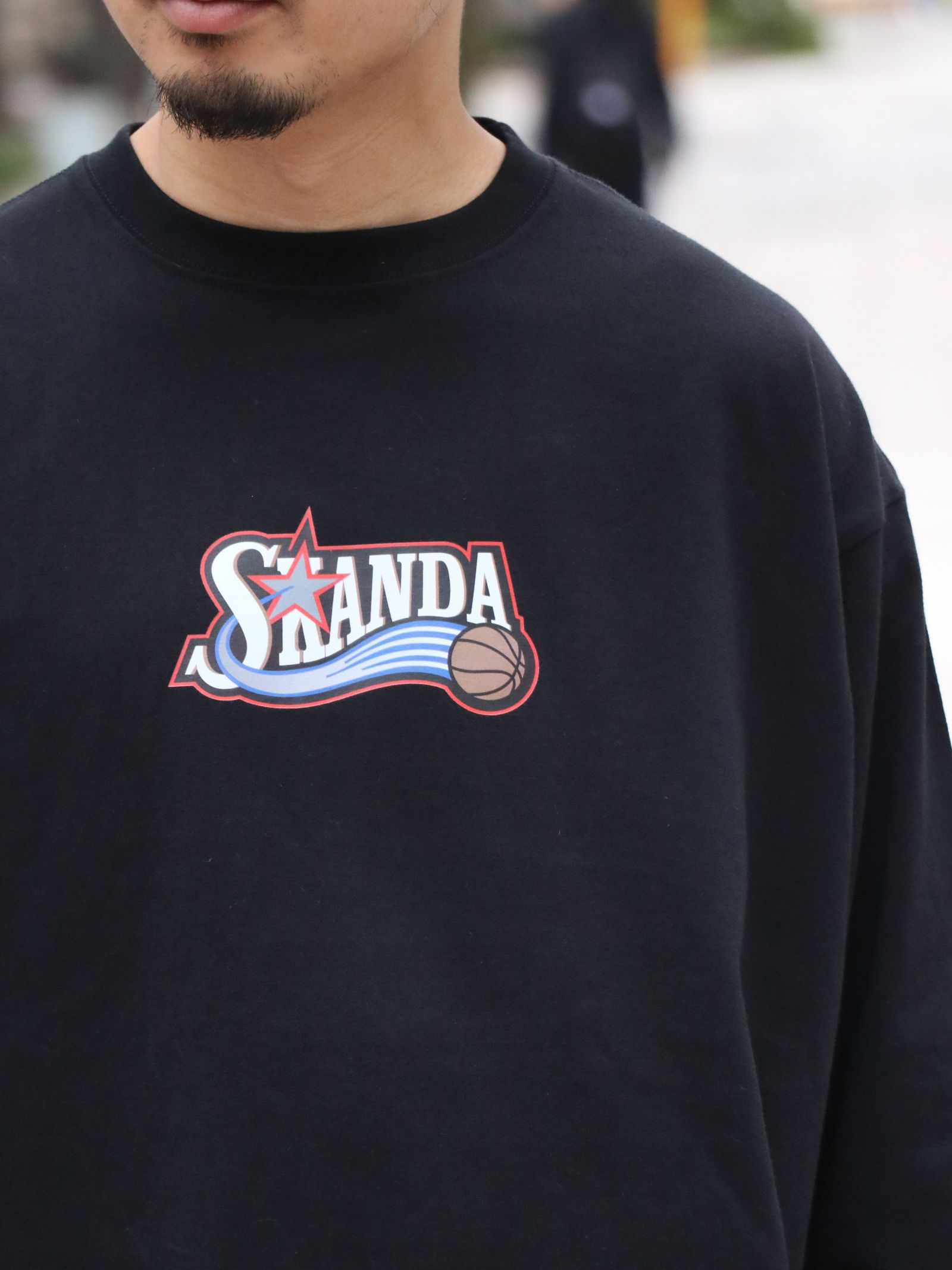 ”SKANDA×GRAVYSOURCE” W-NAME L/S TEE (BLACK)