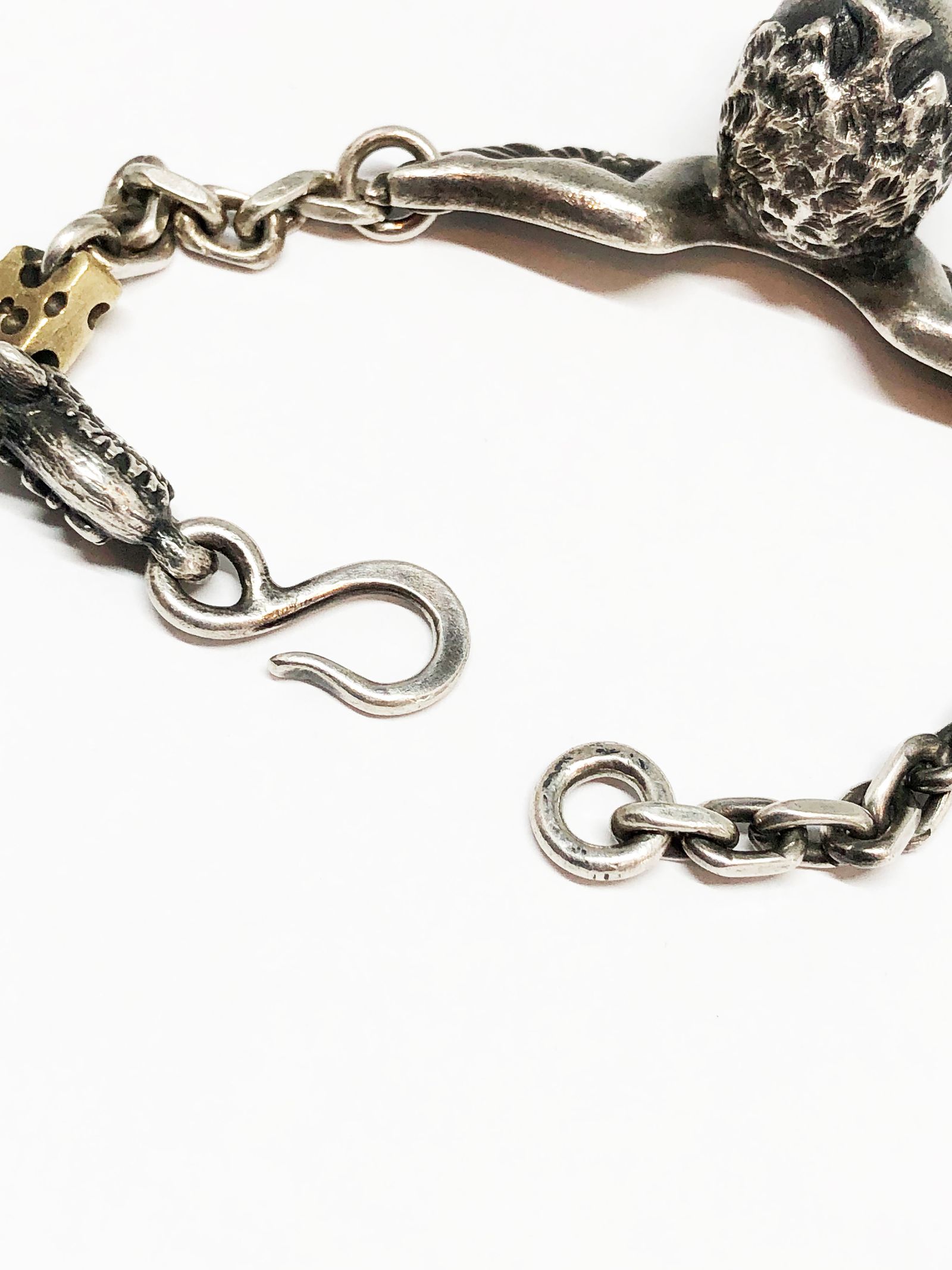 ニューライフブレスレット マウス&チーズチェーン /  "New Life" Bracelet w "Mouse & Cheese" (SILVER925×BRASS)
