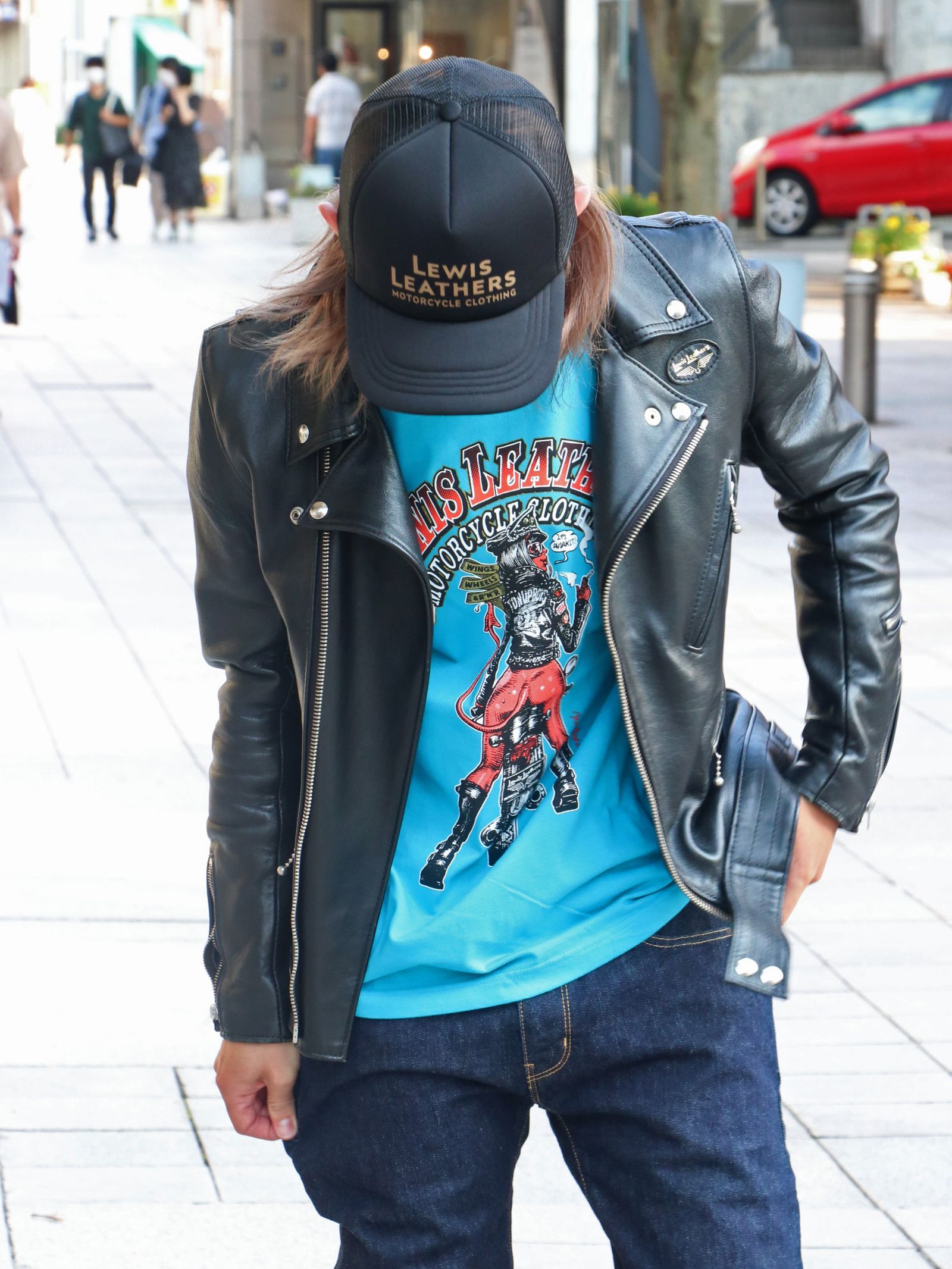 EROSTIKA × LEWIS LEATHERS "vol.2" S/S T-SHIRTS (TURQUOISE BLUE)
