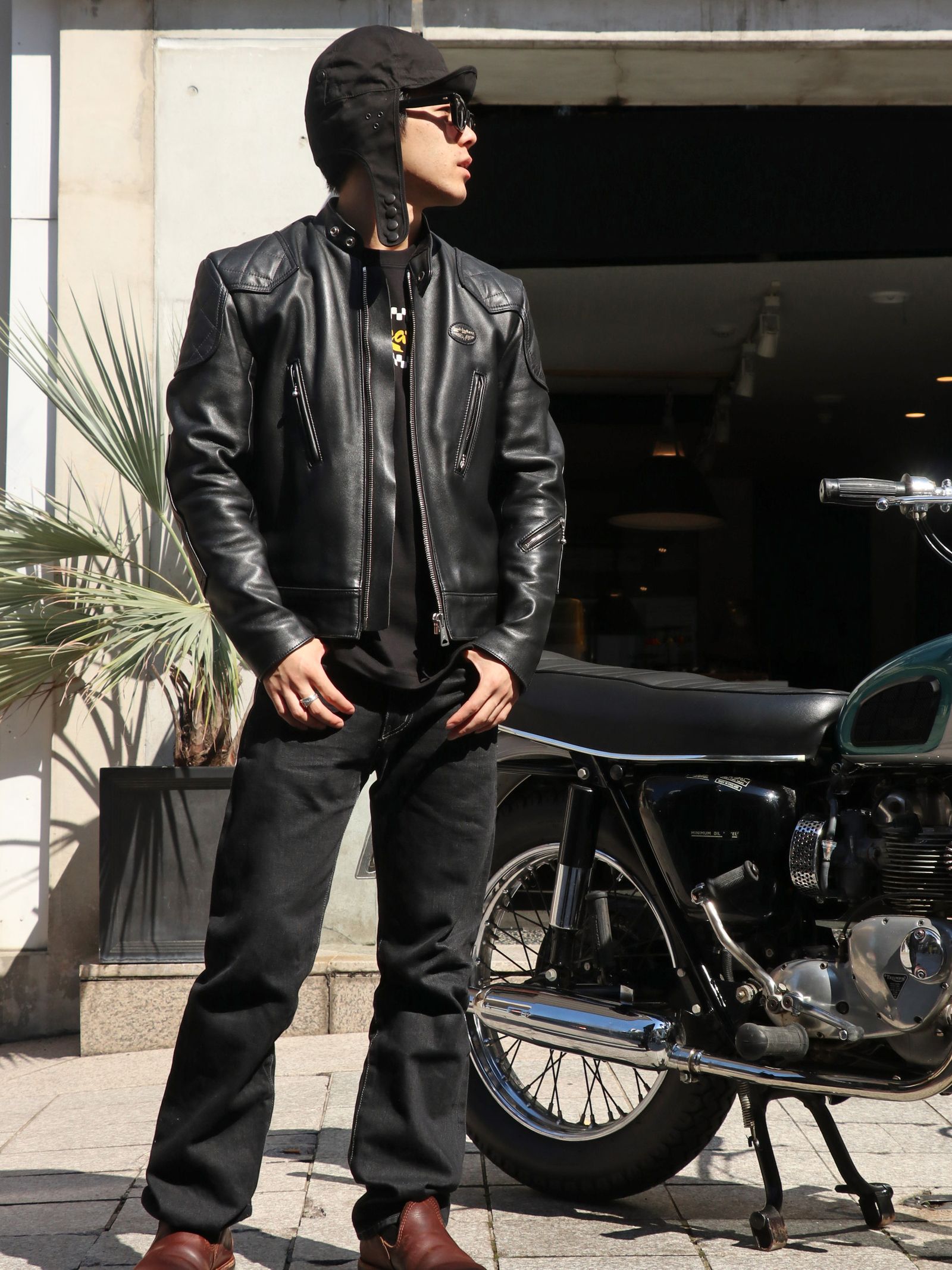 EFFECTOR × LEWIS LEATHERS / AVIAKIT EYEWEAR GOLD HINGES (BLACK LENS)