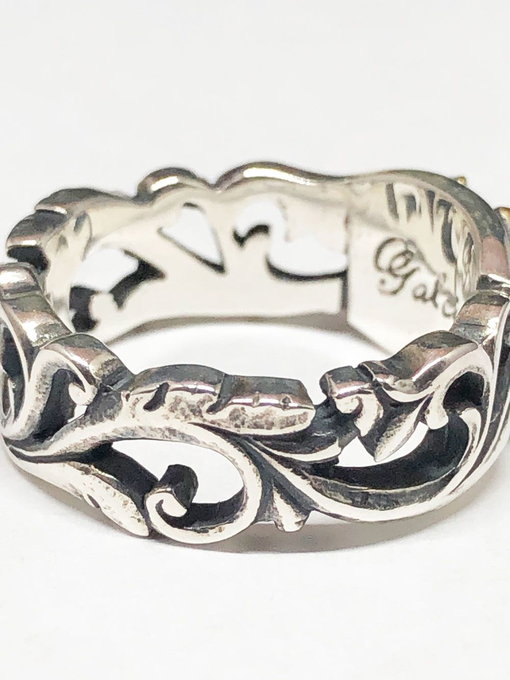 FLOWER CARVING TWO FACE RING (SILVER925×BRASS)