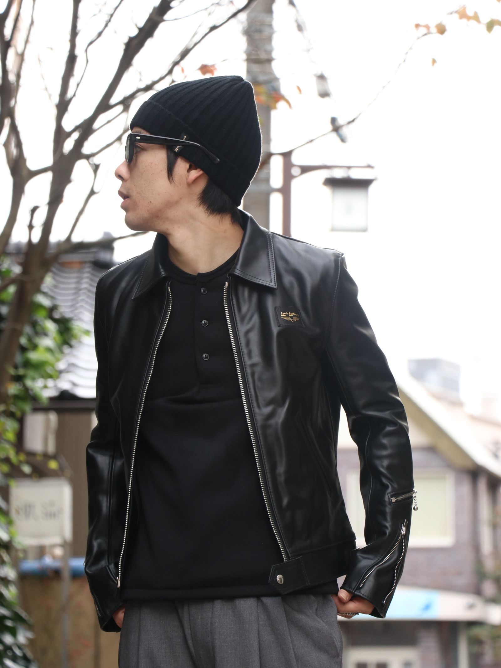EFFECTOR × LEWIS LEATHERS / AVIAKIT EYEWEAR SILVER HINGES (CLEAR LENS)