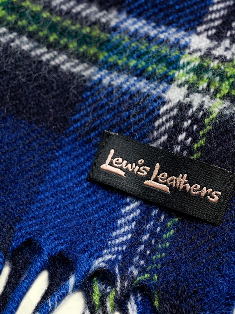 Lewis Leathers - SCOTISH WOOL SCARF - LWB1 (BLUE TARTAN