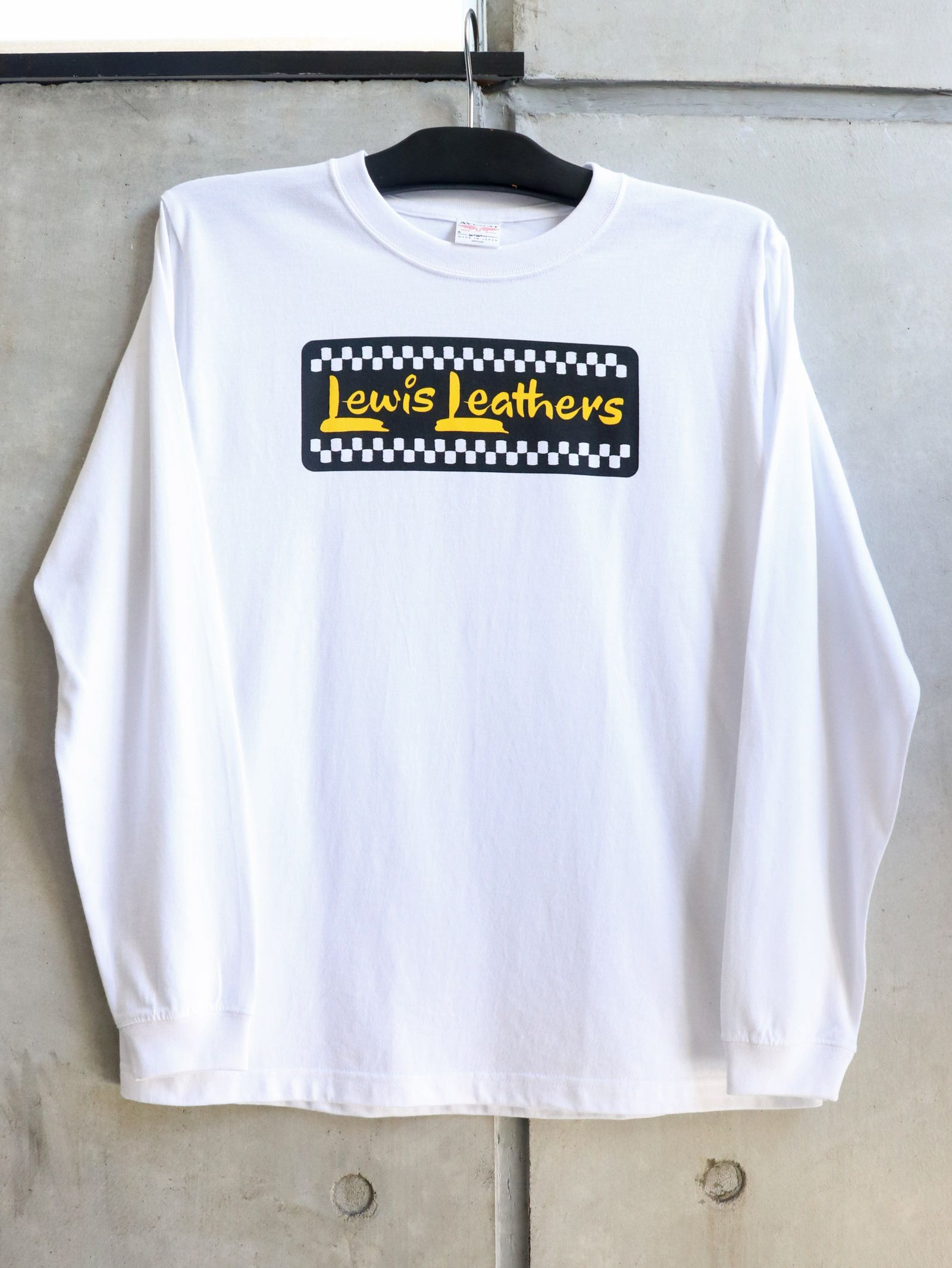"CHECKER LOGO" RIB L/S T-SHIRTS (WHITE)