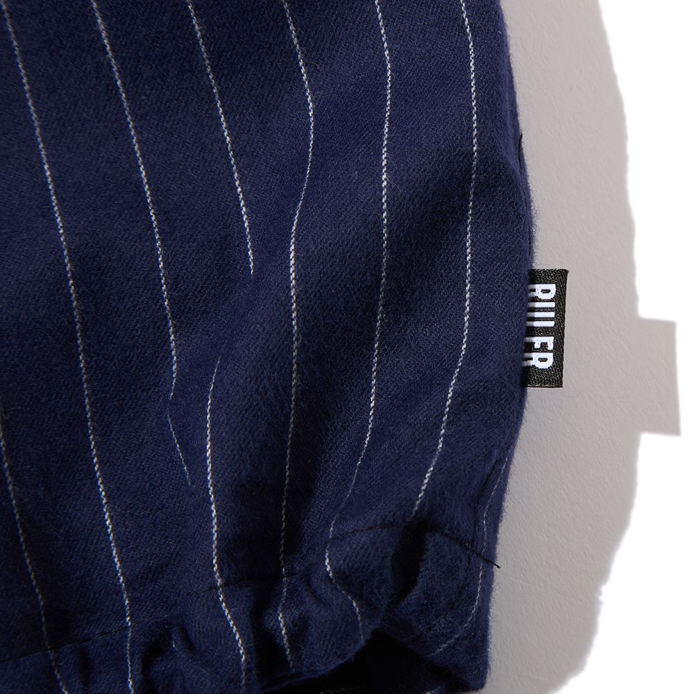 BLUNT STRIPE FLANNEL PULLOVER SHIRT (NAVY)