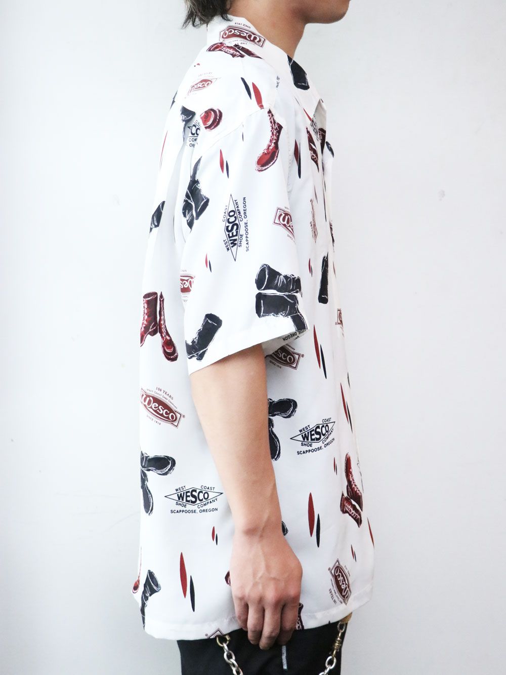 WESCO BOOTS DESIGN HAWAIAN S/S SHIRTS (WHITE)