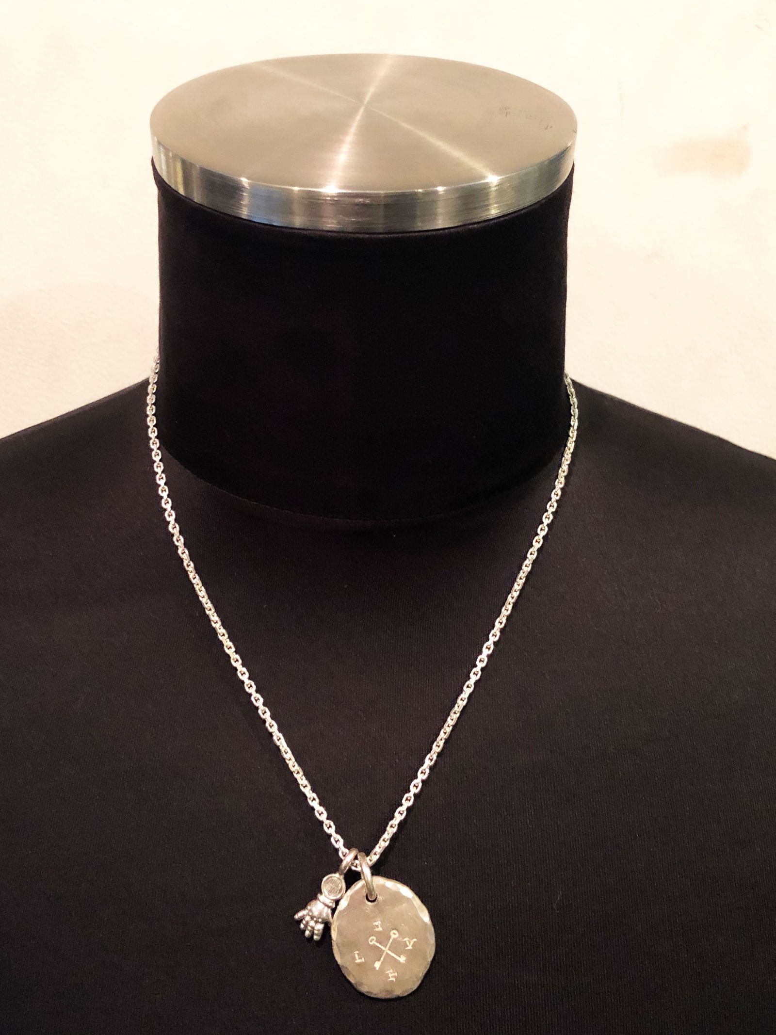Custom Metal Pendant " L O V E " w/ LVC Chain "Small"