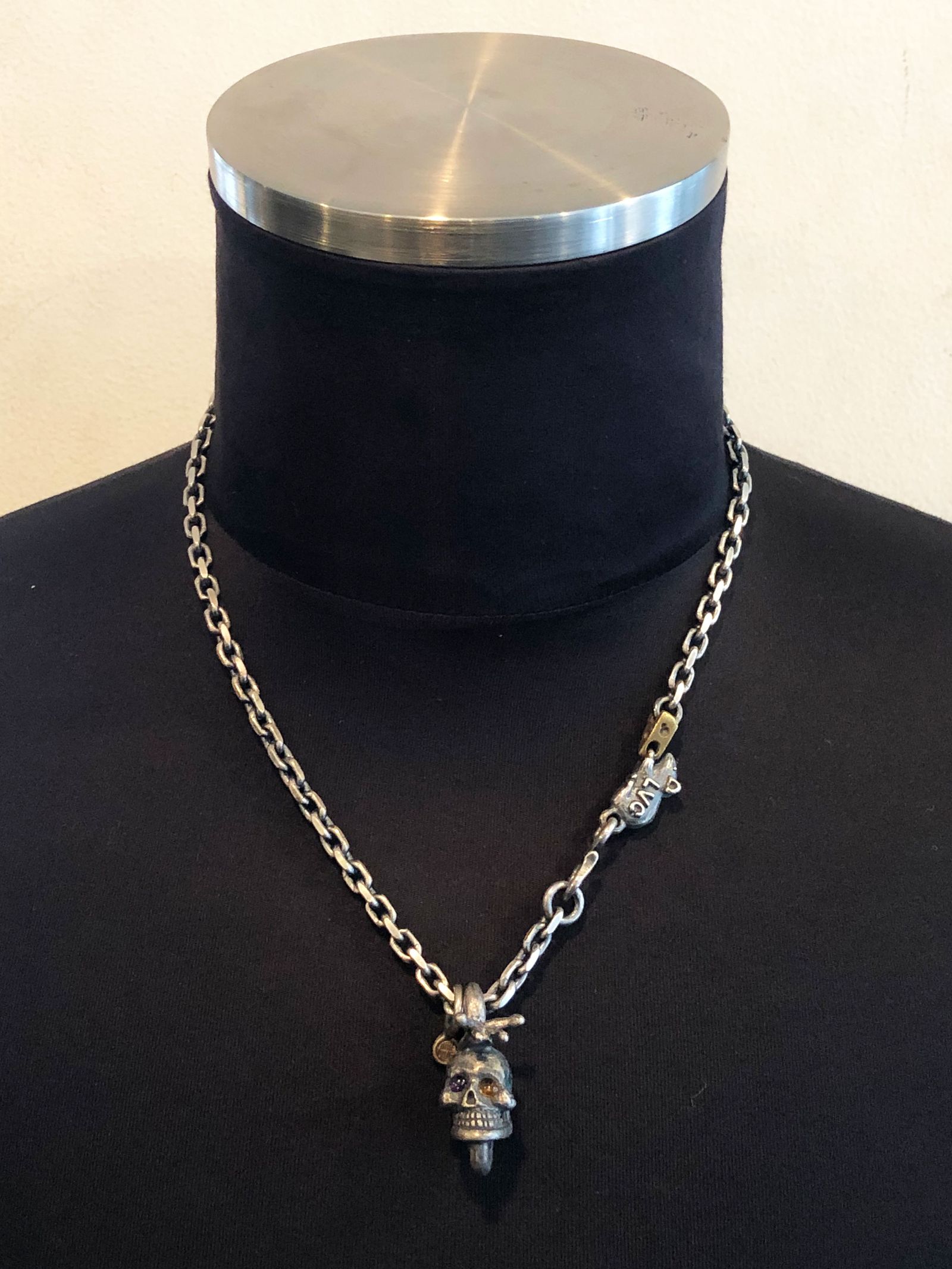 スネイル&スカル カスタムペンダント- マウス&チーズチェーン(L) / Snail & Skull Custom Pendant-LVC "Mouse & Cheese" Chain