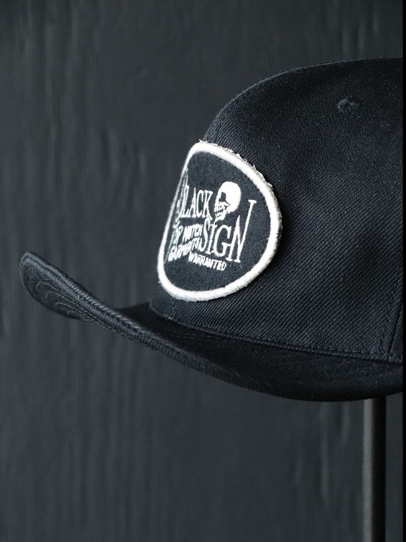 BLACK SIGN - BLACK DENIM TRUCKER CAP (DEEP BLACK) | SKANDA