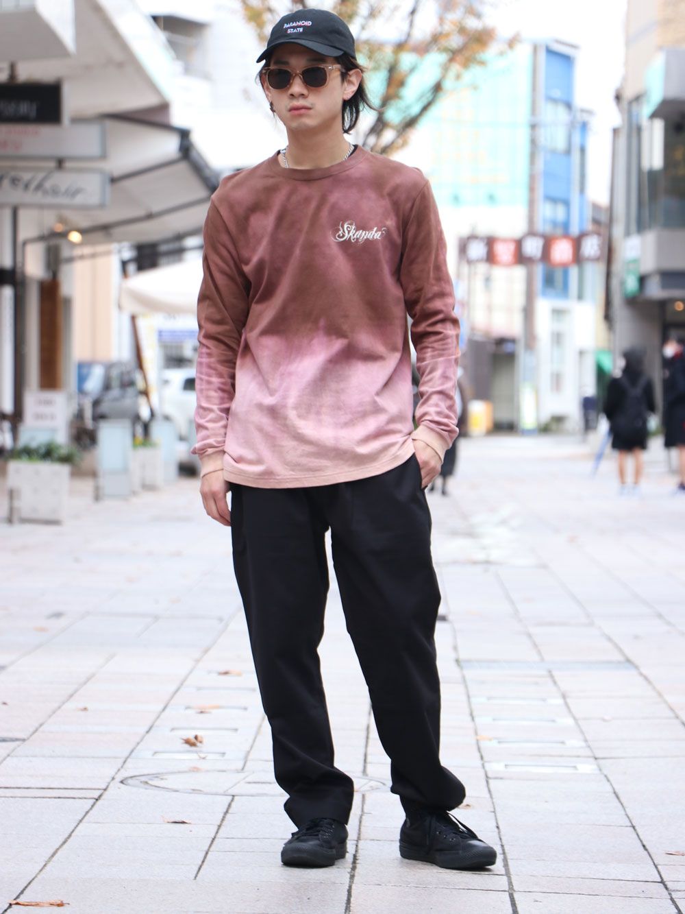 オリジナル ブリーチロングスリーブTシャツ(ブラウン) / ORIGNAL HEAVY OZ BLEACH L/S TEE  (BROWN)