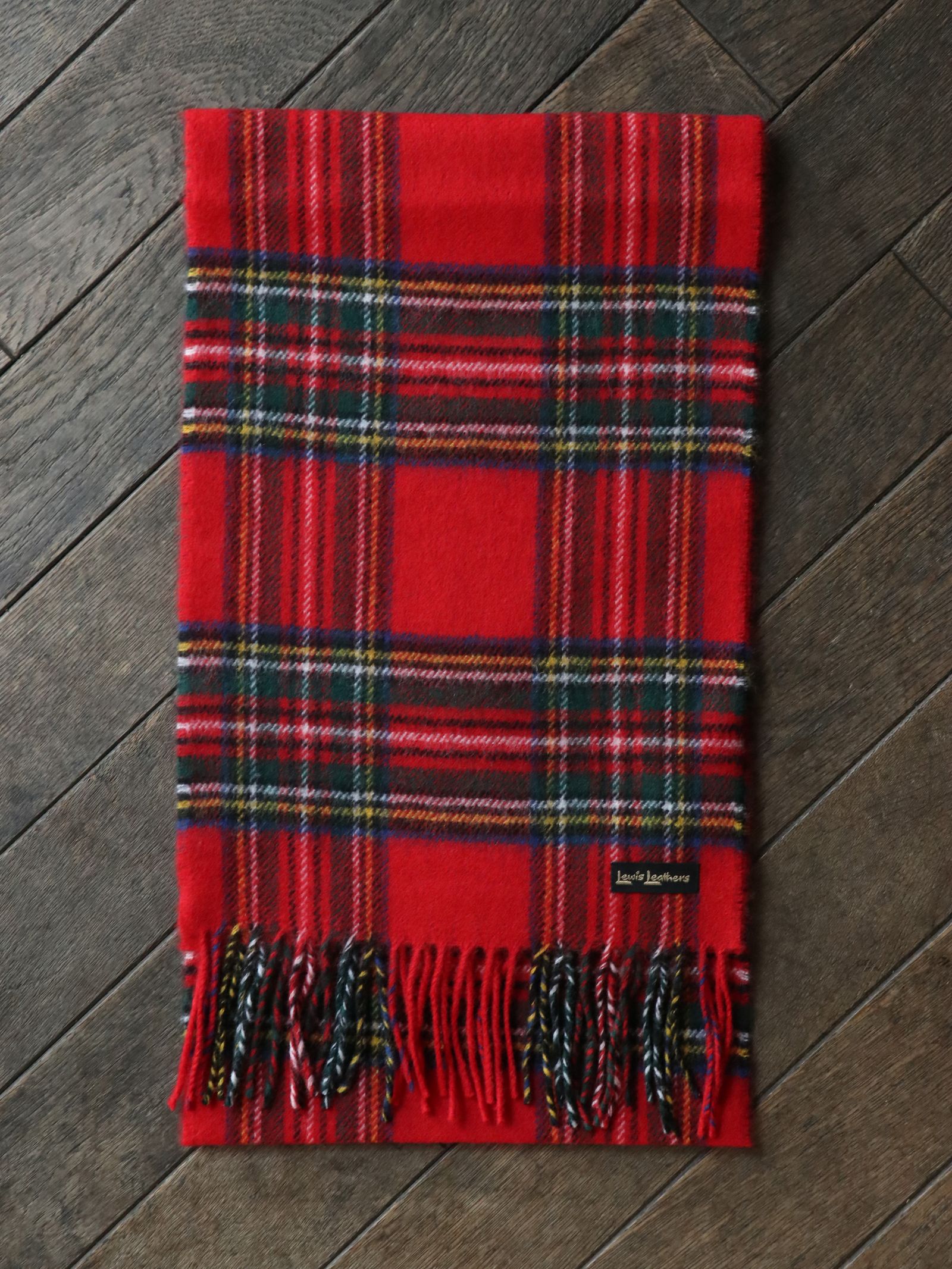 SCOTISH WOOL SCARF - STEWART  ROYAL (RED TARTAN)