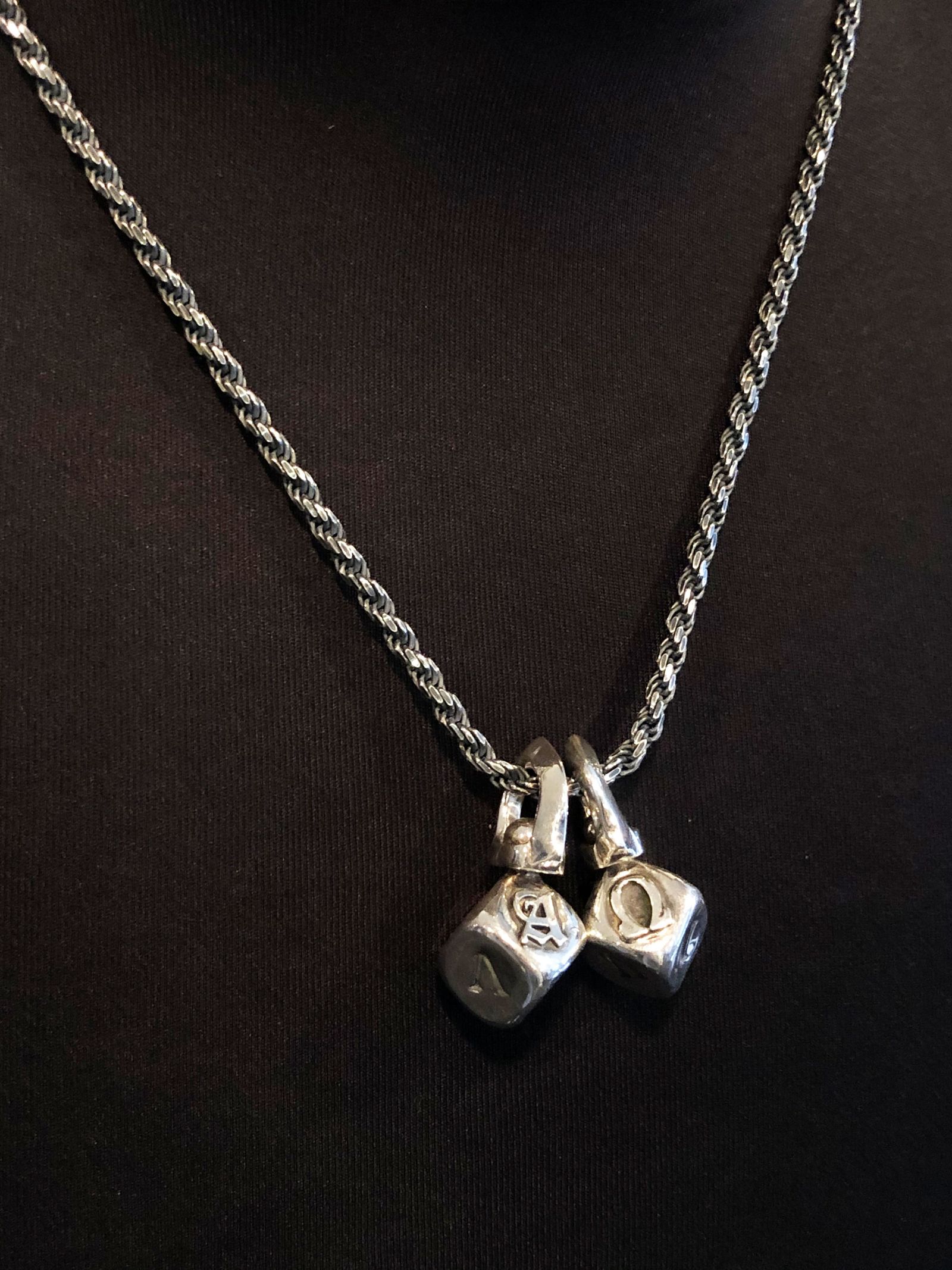 "Ω" DICE NECKTOP (SILVER925)