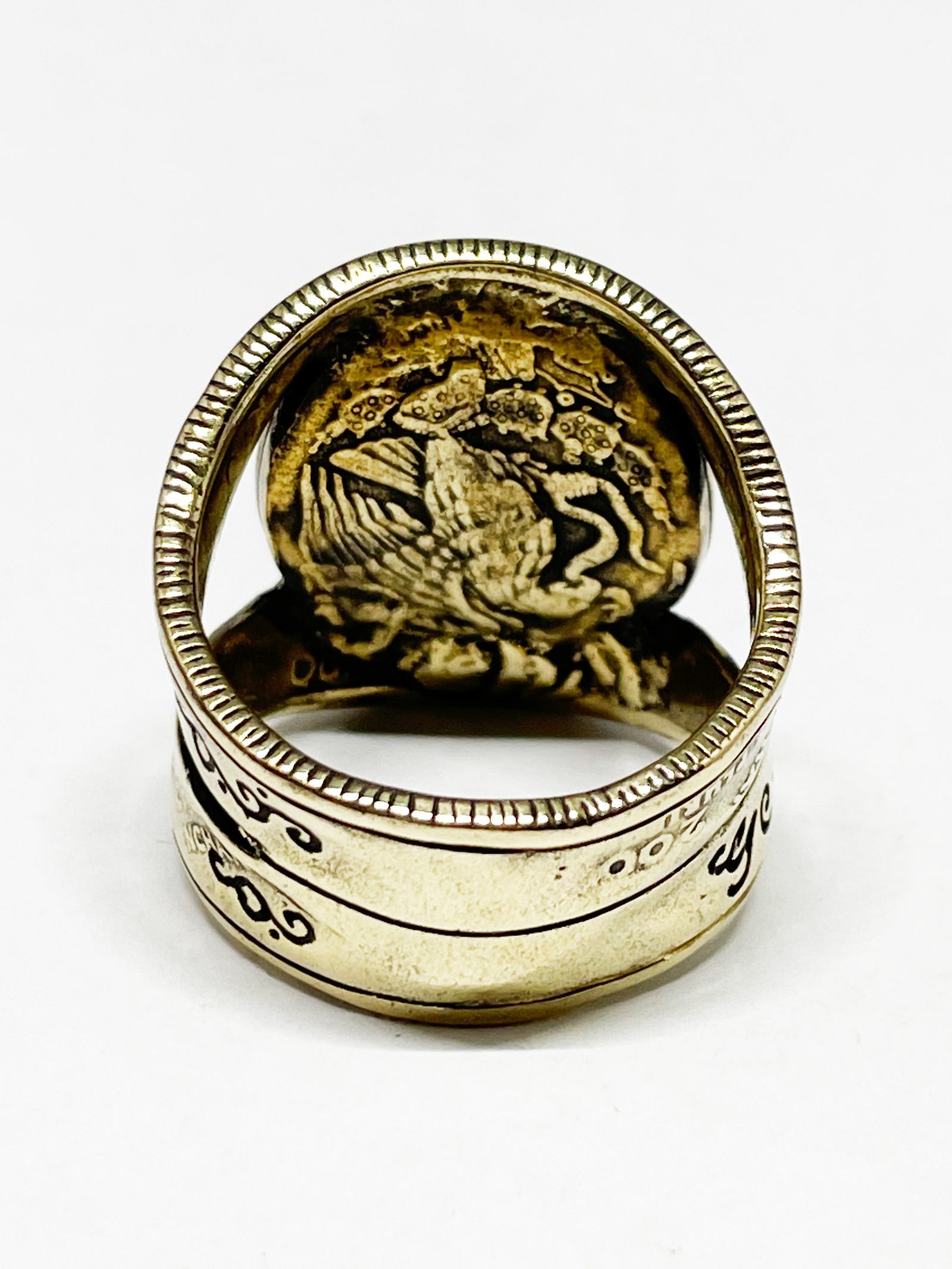 MAYA CALENDER MEDAL RING (BRASS)