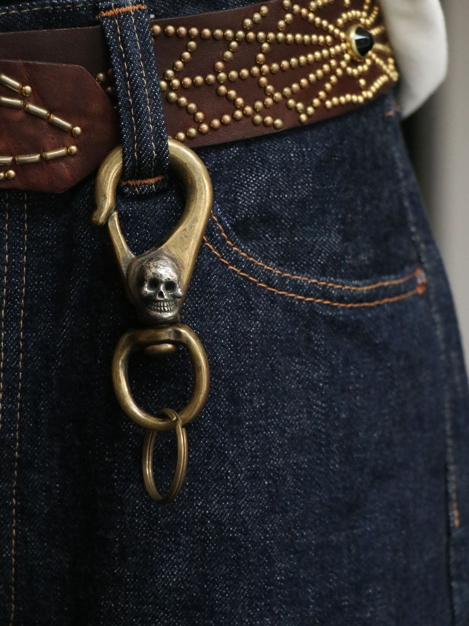 スカルキーフック/ SKULL KEY HOOK (BRASS×SILVER)