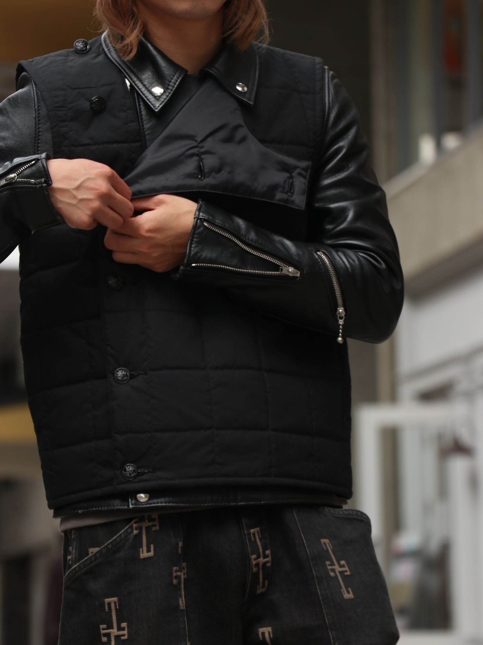 LEATHER×VEST 冬のライダーススタイル
