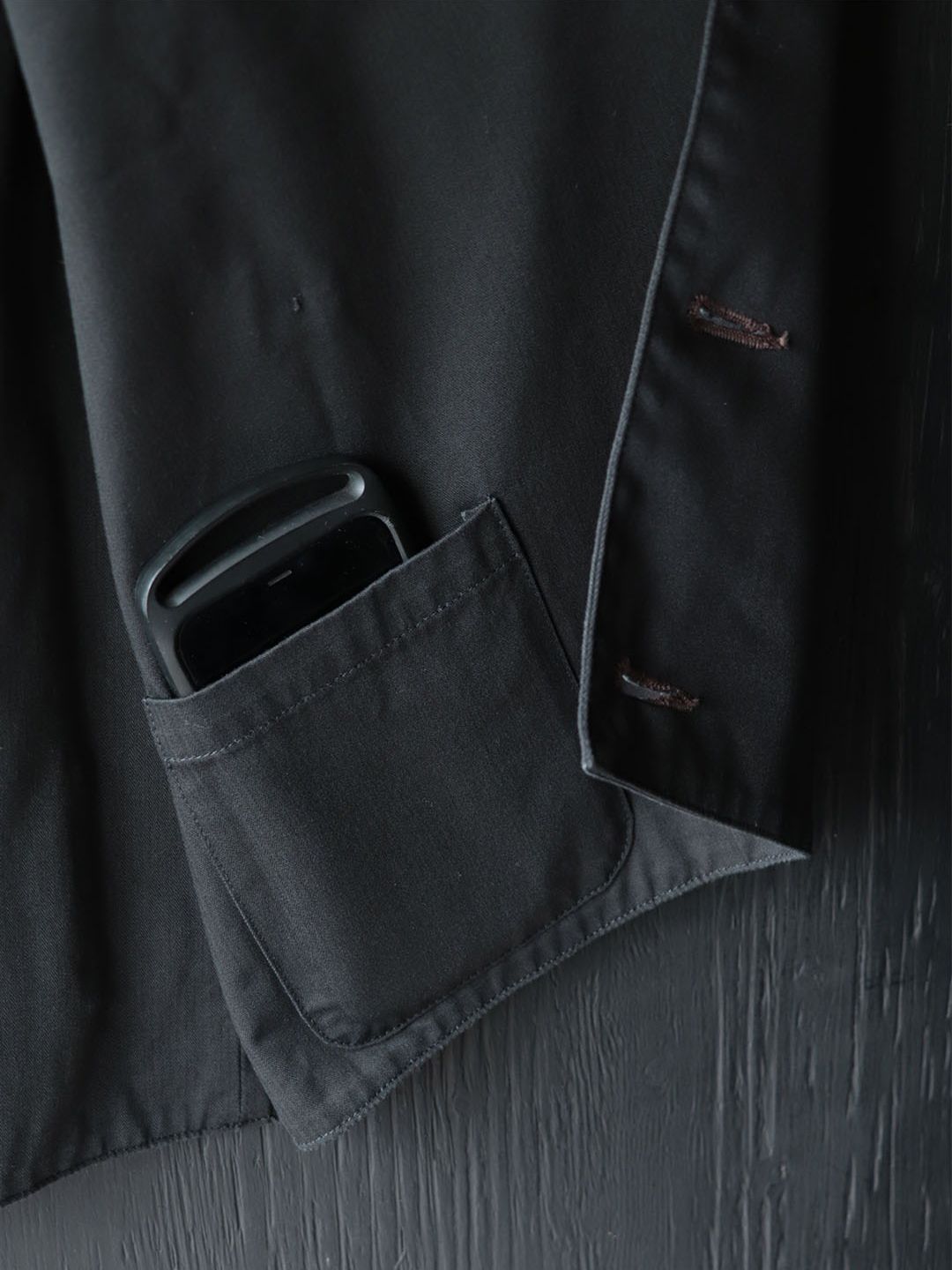 BLACK CHINO DOUBLE BREASTED SWINDLER VEST (MIDNIGHT BLACK)