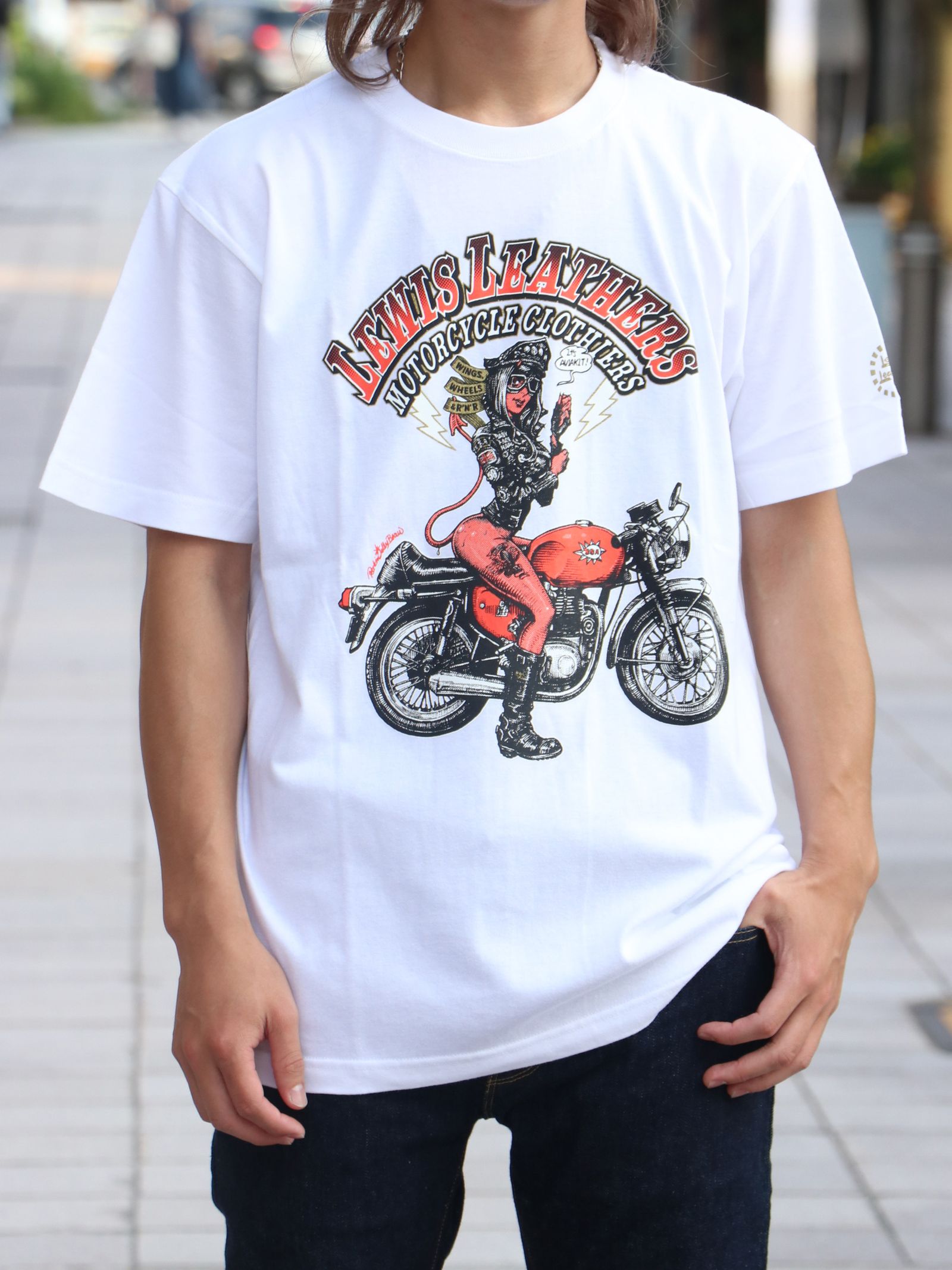 EROSTIKA × LEWIS LEATHERS "vol.1" S/S T-SHIRTS (WHITE)