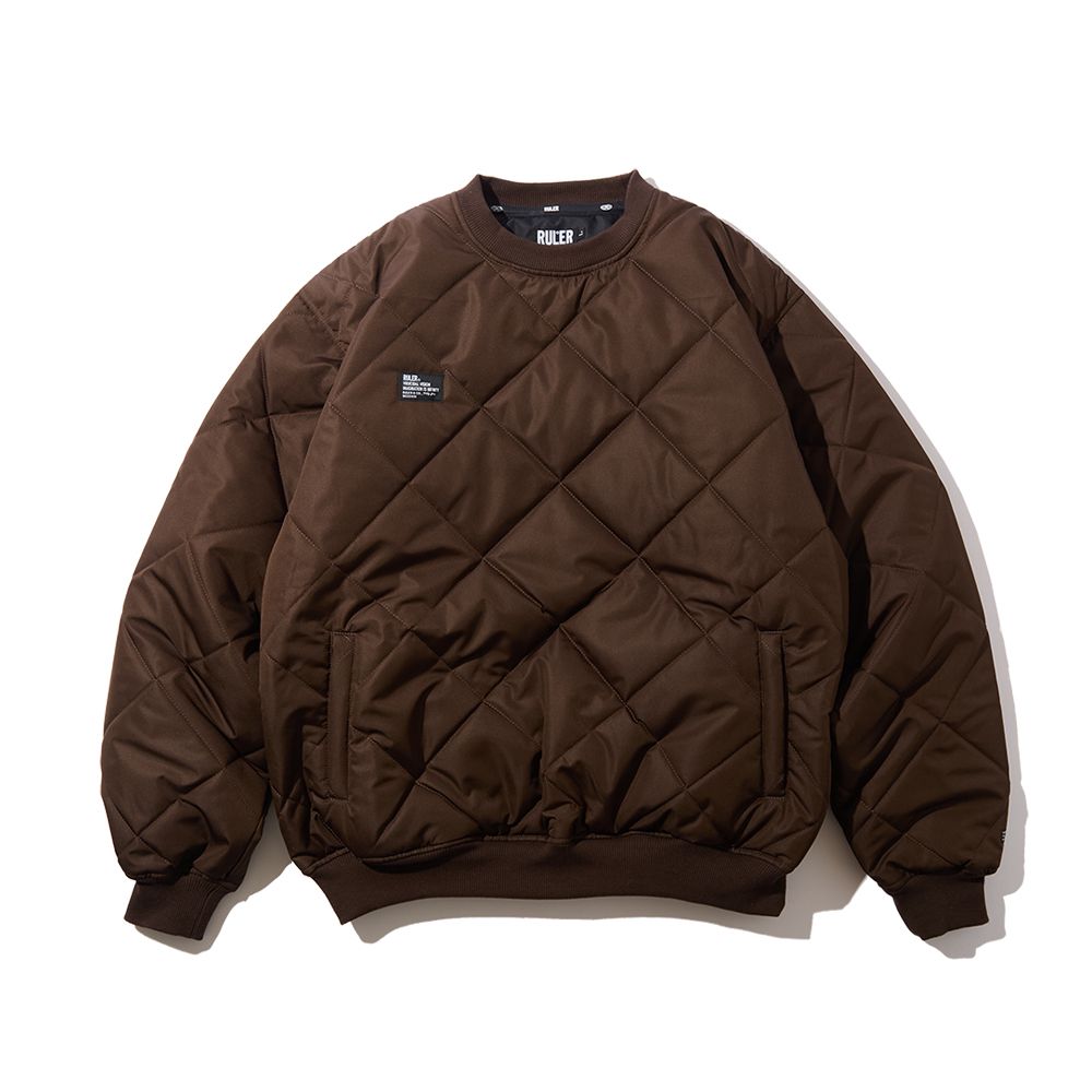 QUILTED PULLOVER (BROWN)