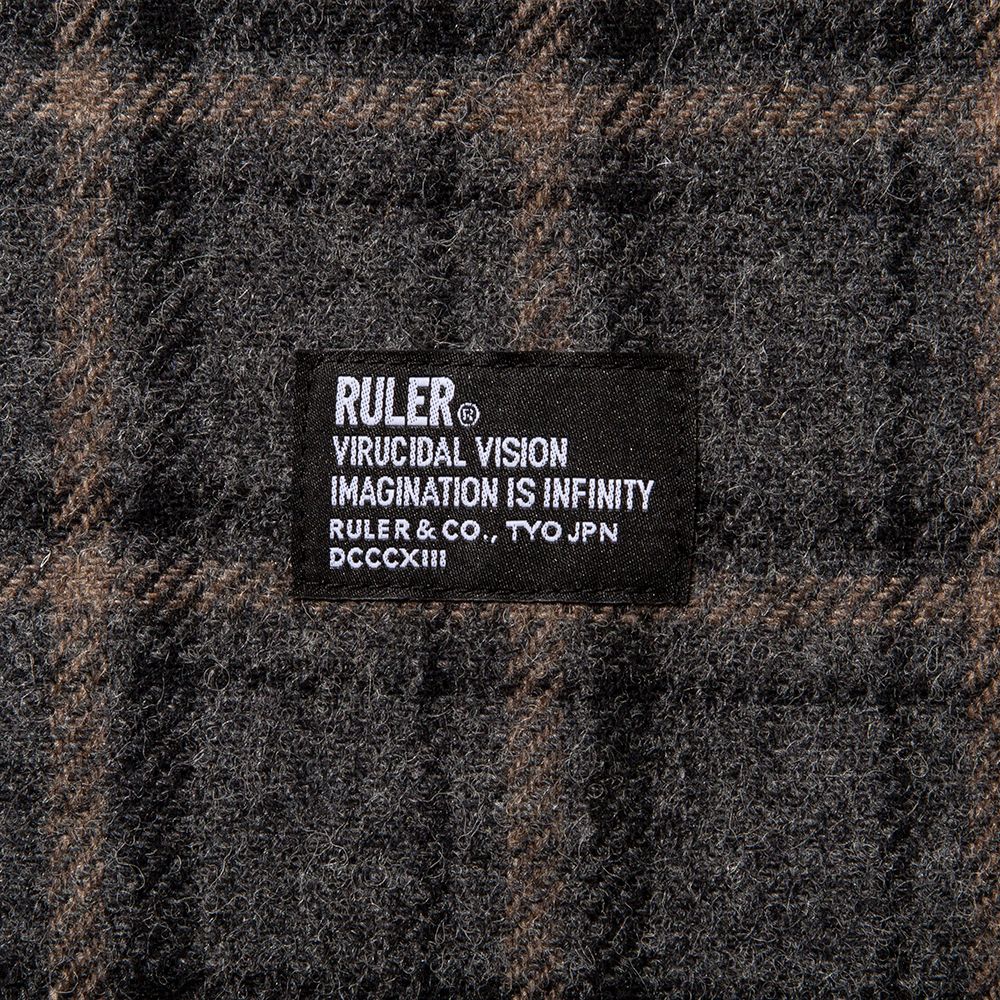 RULER - TWEED CHECK SHIRT (BLACK,GREY) | SKANDA