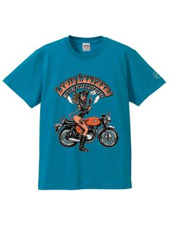 EROSTIKA × LEWIS LEATHERS "vol.1" S/S T-SHIRTS (TURQUOISE BLUE)
