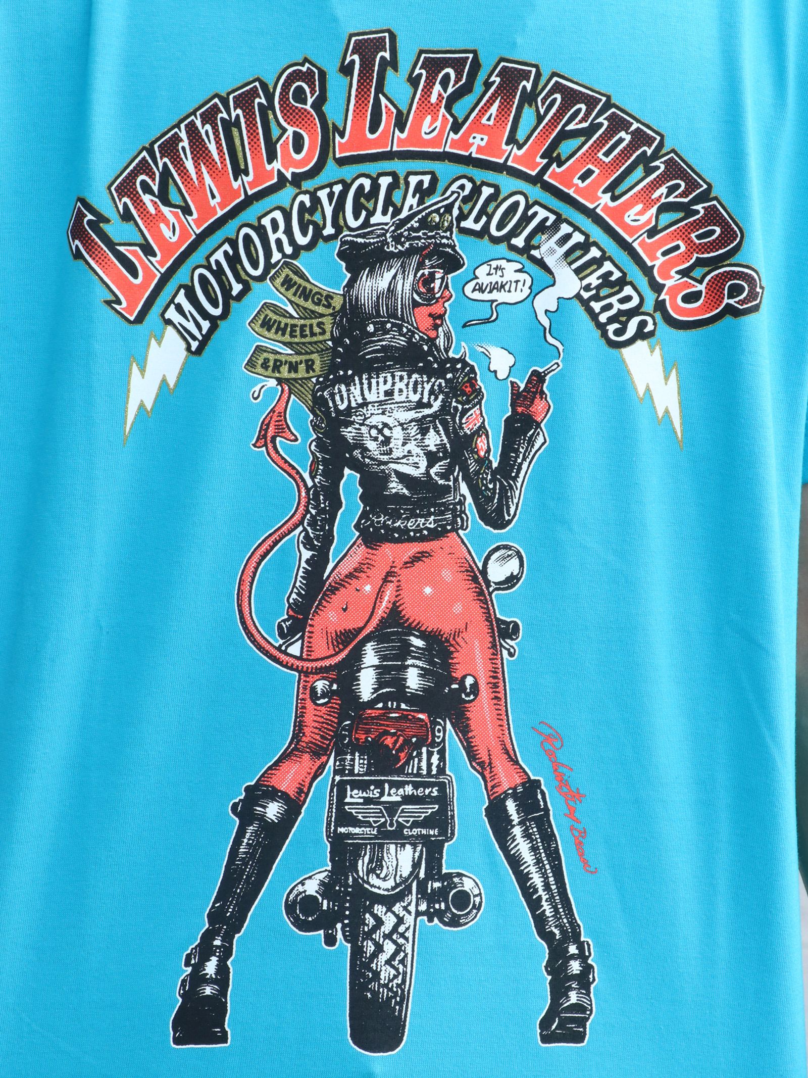 EROSTIKA × LEWIS LEATHERS "vol.2" S/S T-SHIRTS (TURQUOISE BLUE)