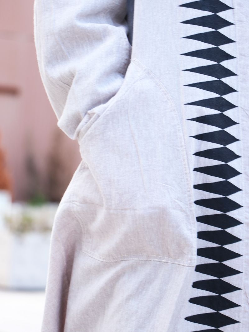 TRIVAL LINEN WORK COAT "HAND PAINT by TAKUMA KITAGAWA"