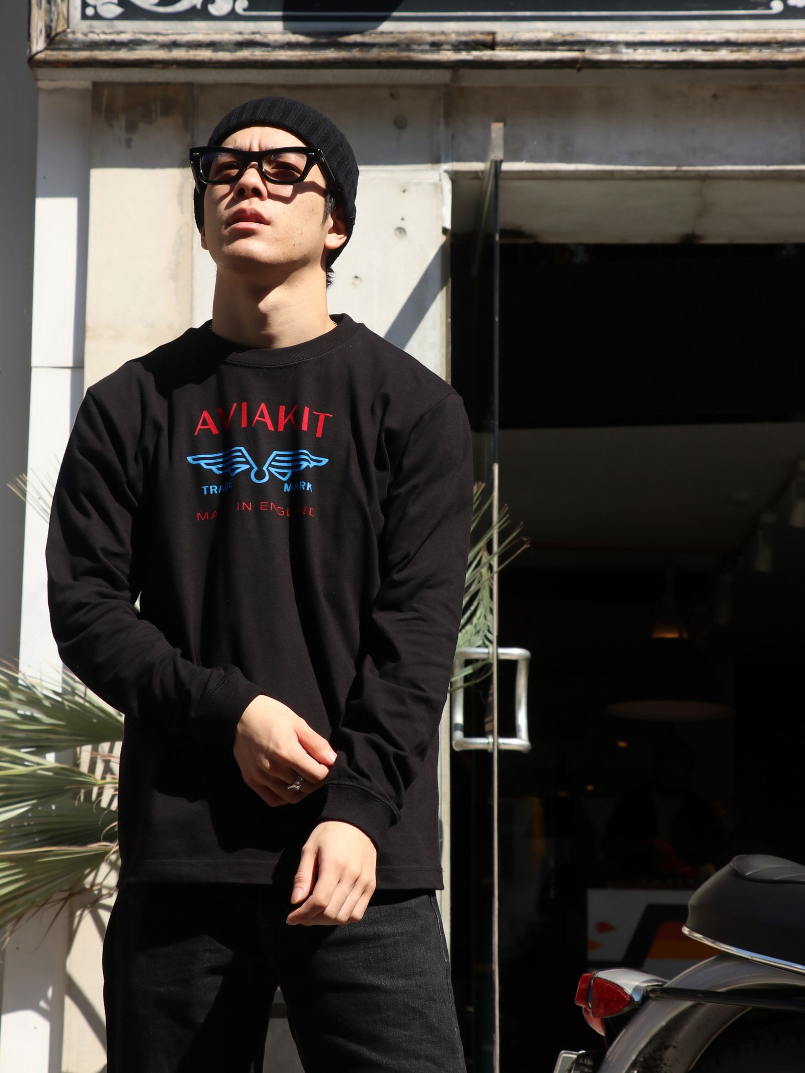 EFFECTOR × LEWIS LEATHERS / AVIAKIT EYEWEAR SILVER HINGES (SMOKE LENS)